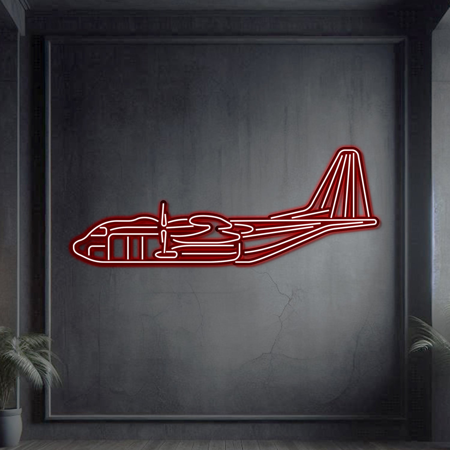 AC-130J Ghostrider Metall-Neon-Flugzeug Wandkunst - NCN0011