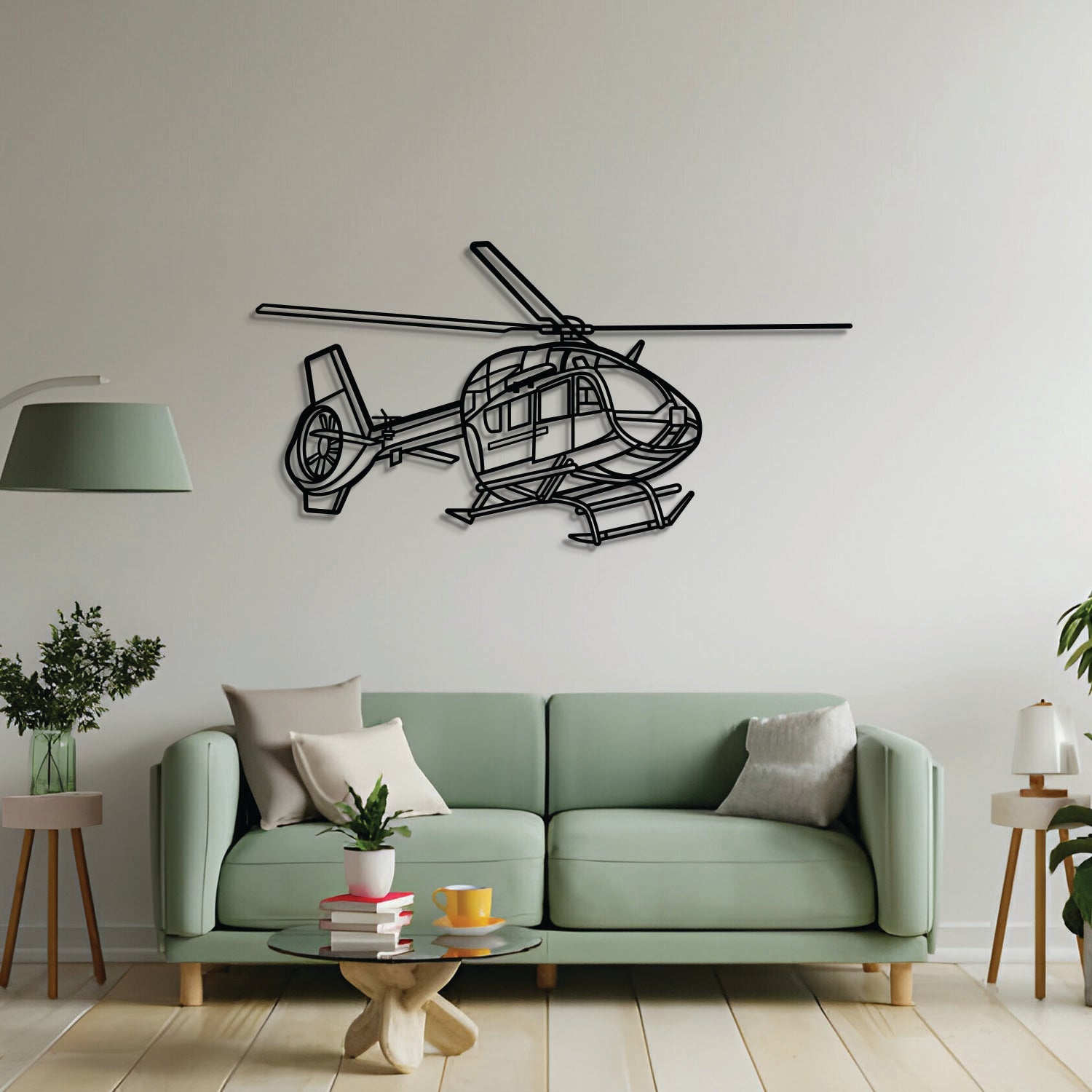 H145M LUH SOF Winkel Metall Flugzeug Wandkunst - NCP0571