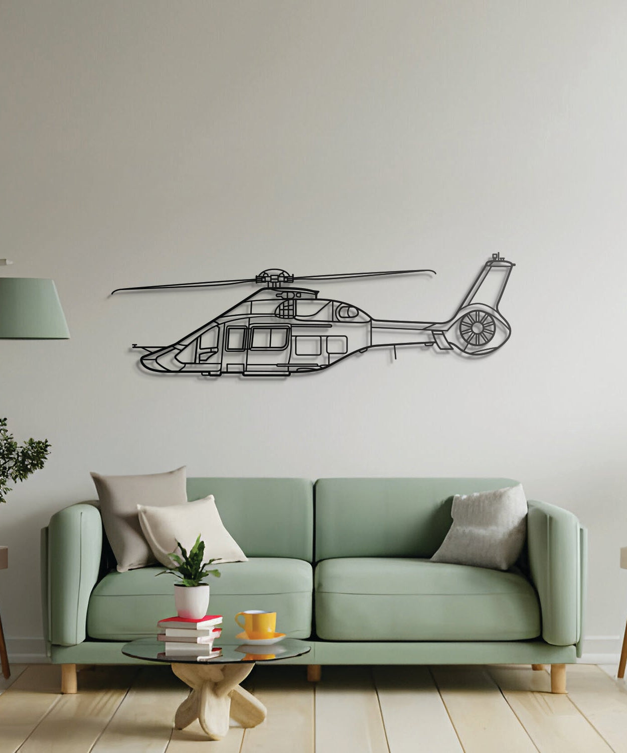 H160 Metallflugzeug Wandkunst - NCP0382