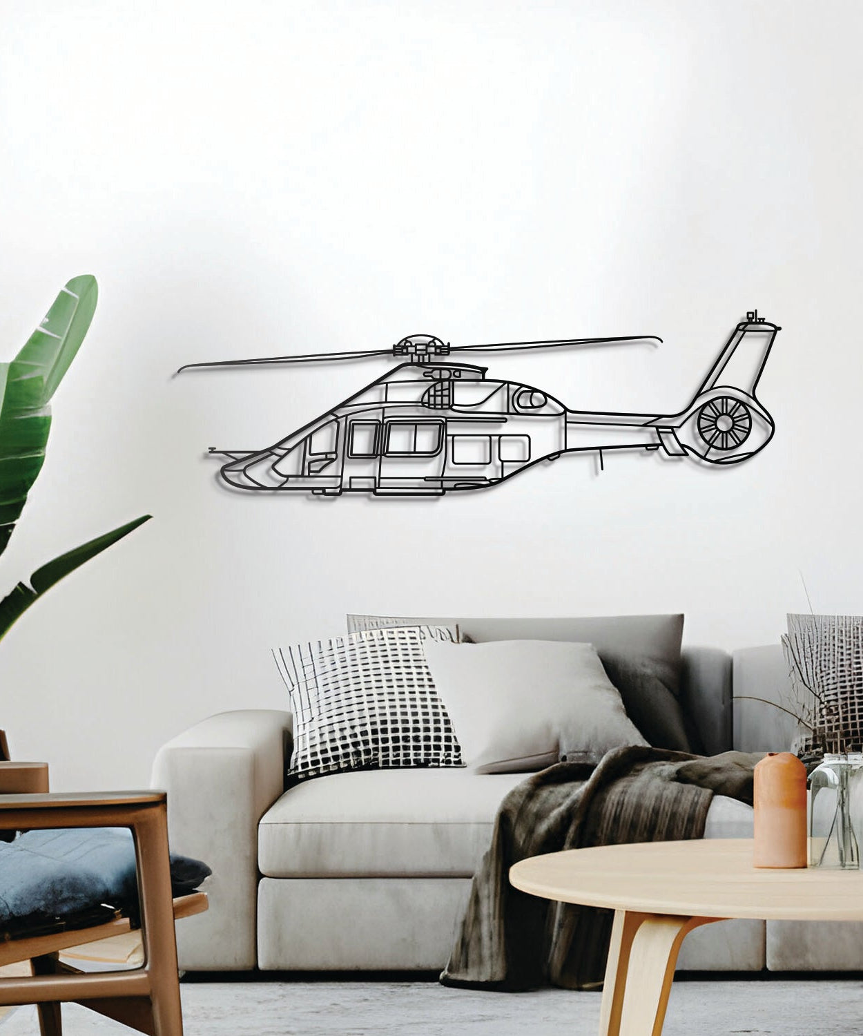 H160 Metallflugzeug Wandkunst - NCP0382