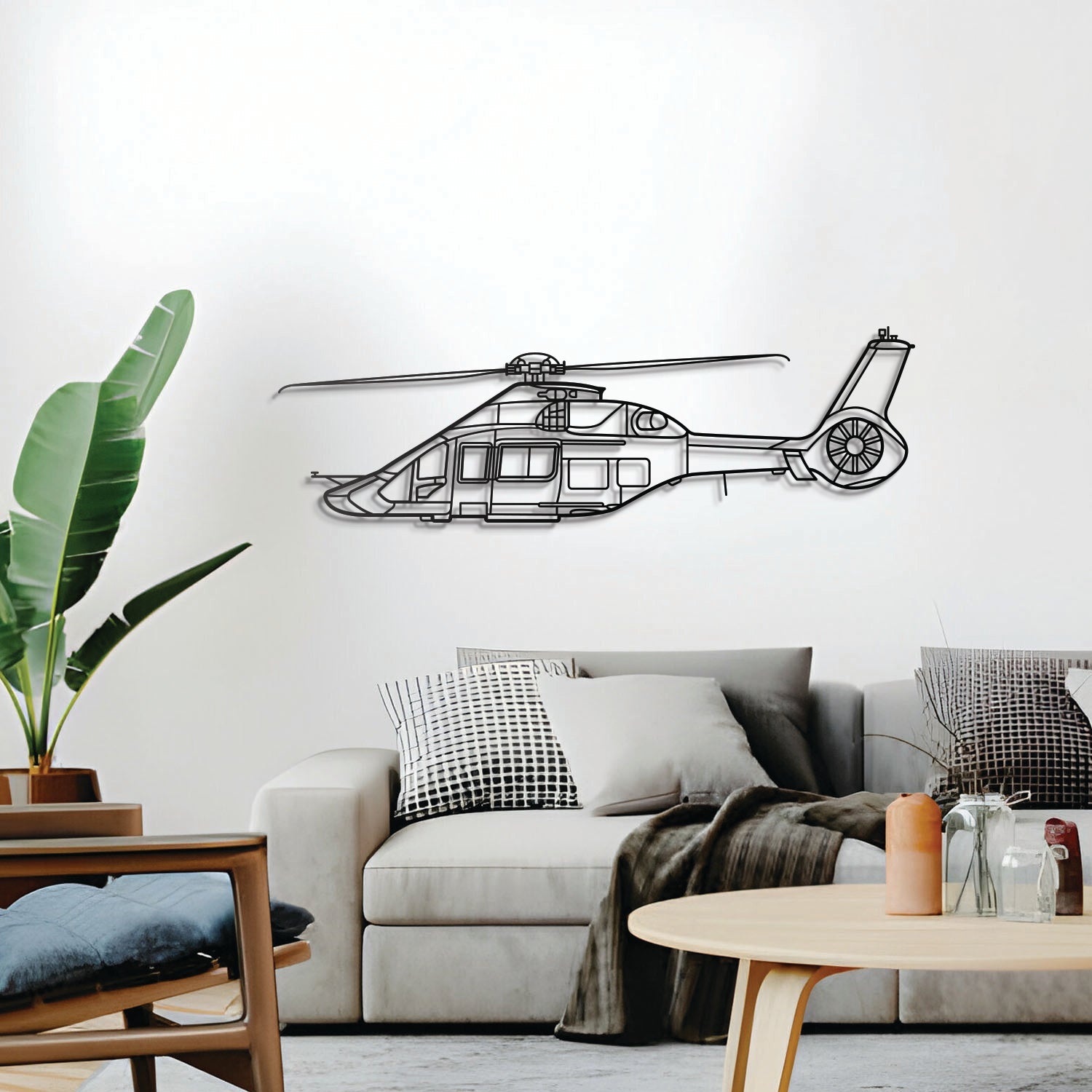 H160 Metallflugzeug Wandkunst - NCP0382