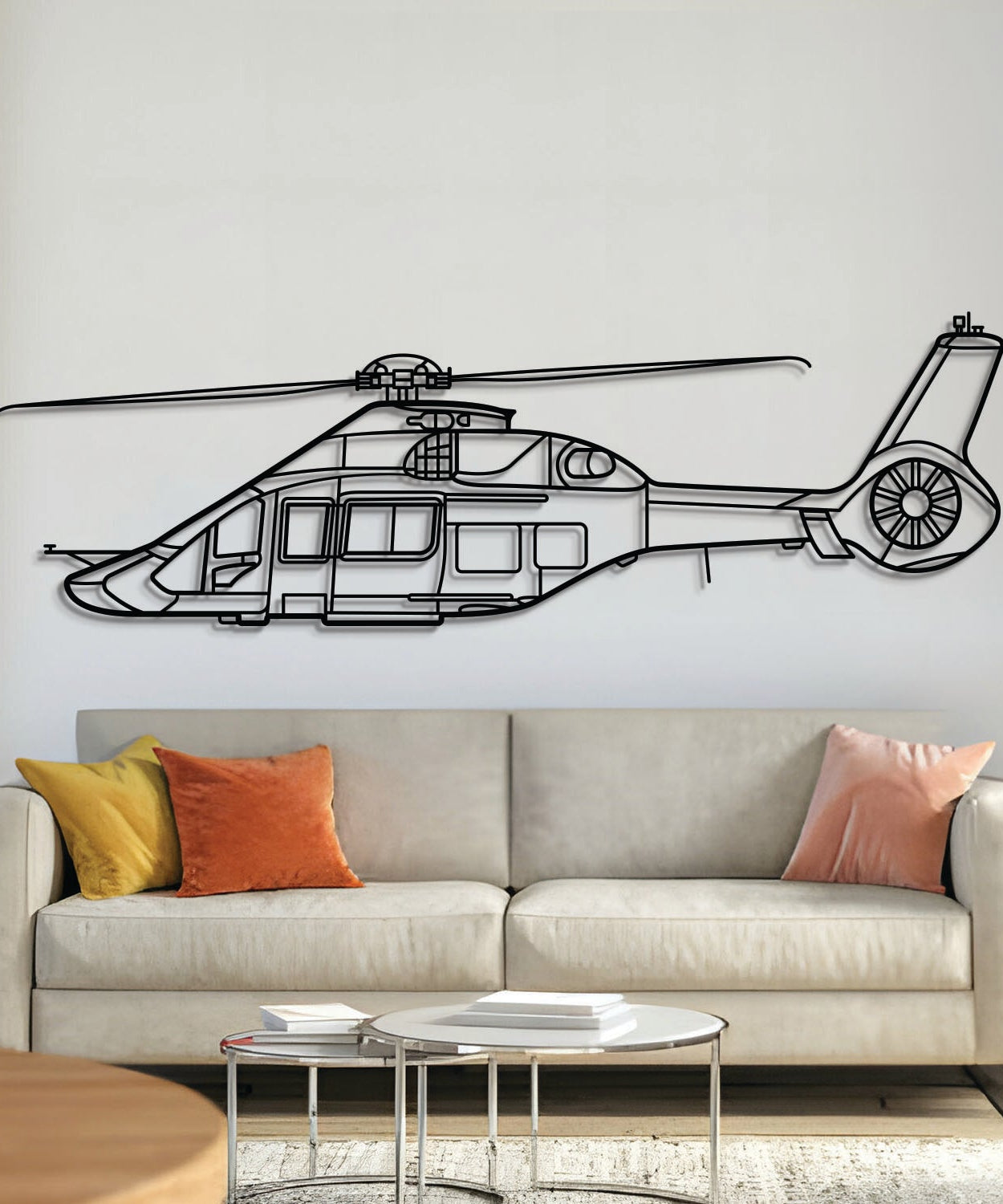 H160 Metallflugzeug Wandkunst - NCP0382