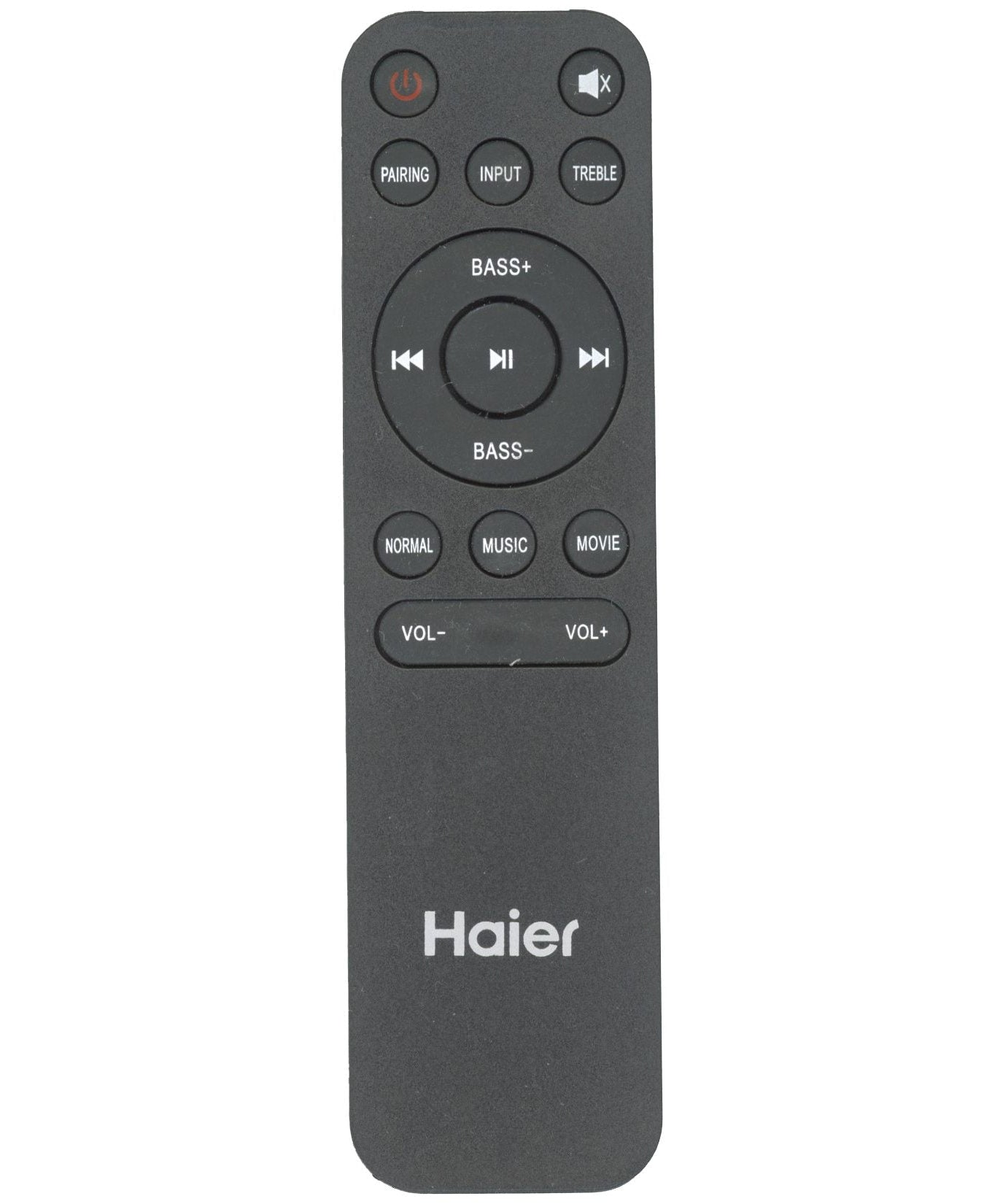 Haier 1.16.202807F0Y Sound Bar Remote Control for 2.1Ch System with Wireless Subwoofer - 116202807F0Y