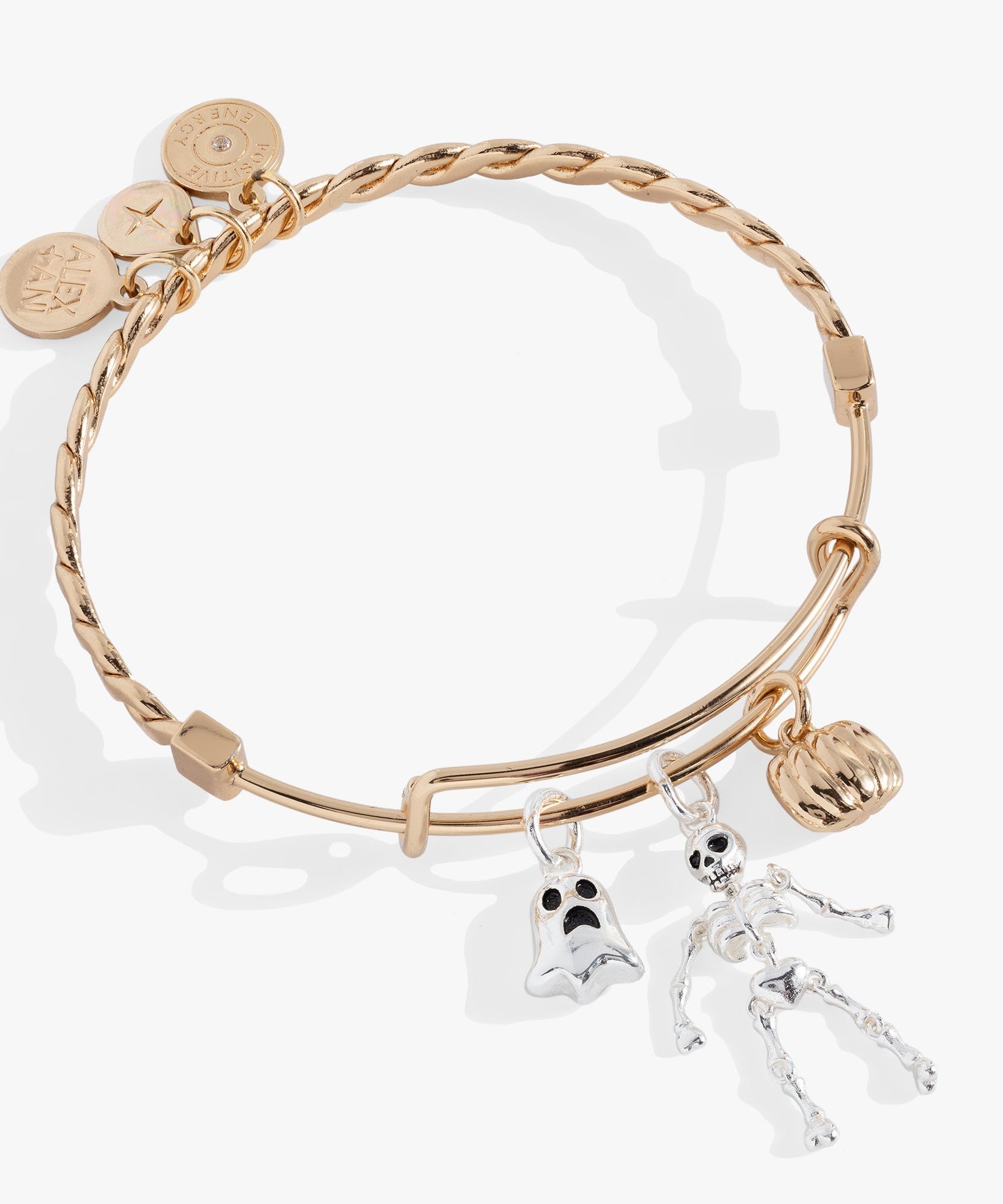 Ghost, Skeleton and Pumpkin Trio Charm Bangle