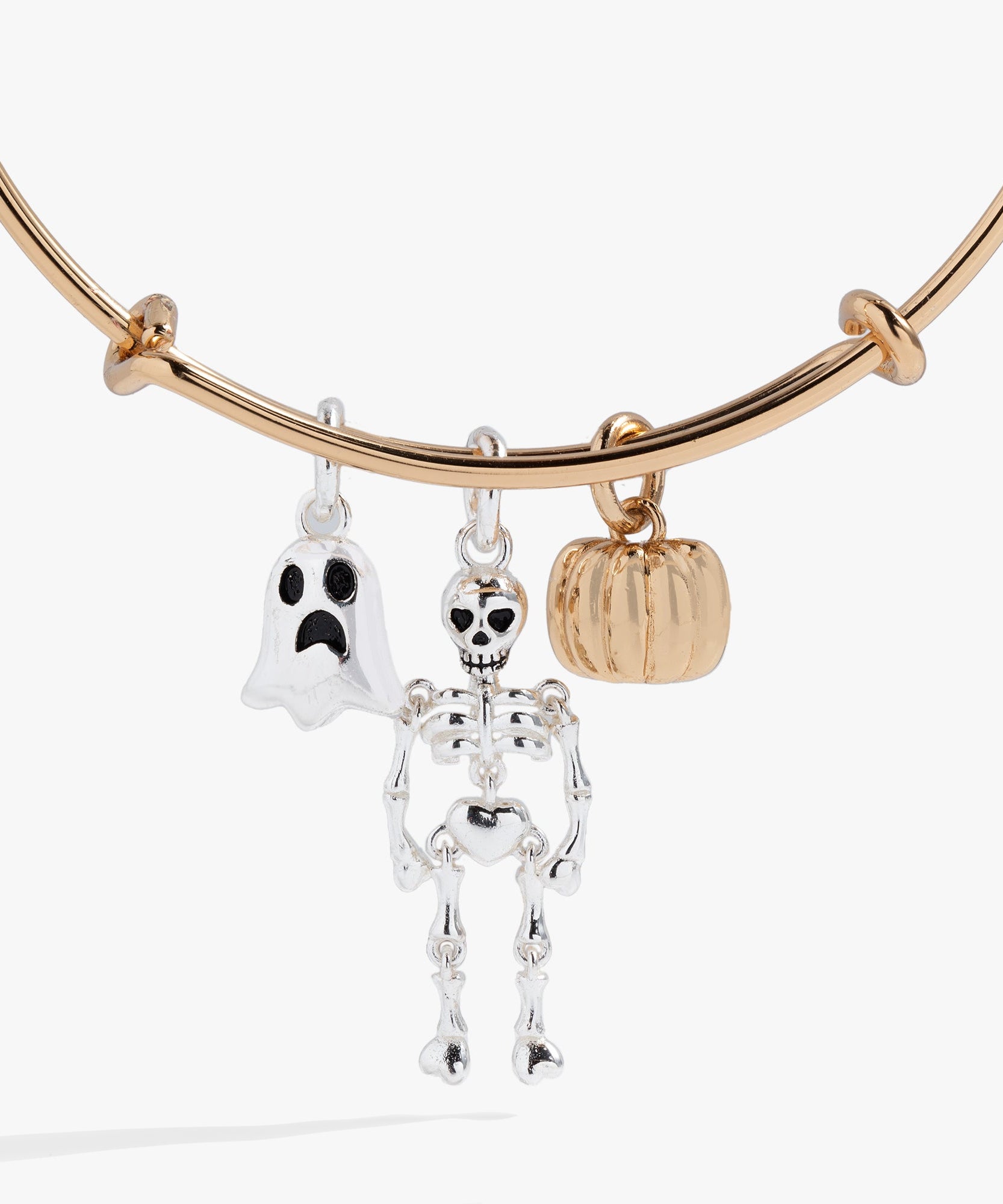 Ghost, Skeleton and Pumpkin Trio Charm Bangle