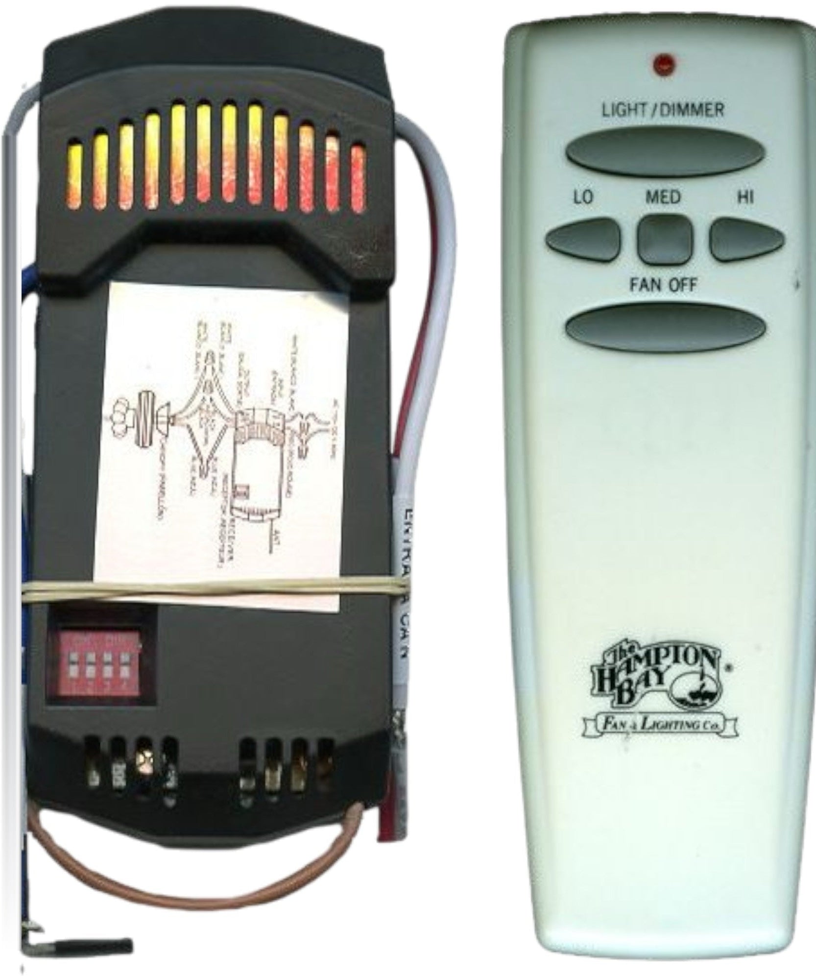 Substitute for Hampton Bay FAN28R HD5 KIT Ceiling Fan Remote Control Kit [RR7079TKIT]