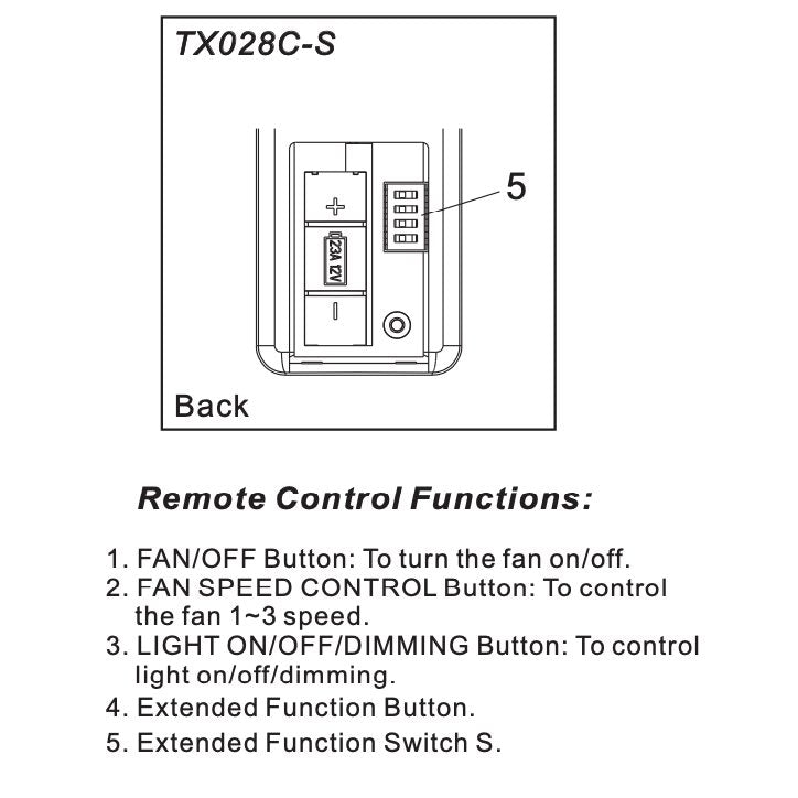 Hampton Bay TX028C-S Ceiling Fan Remote Control