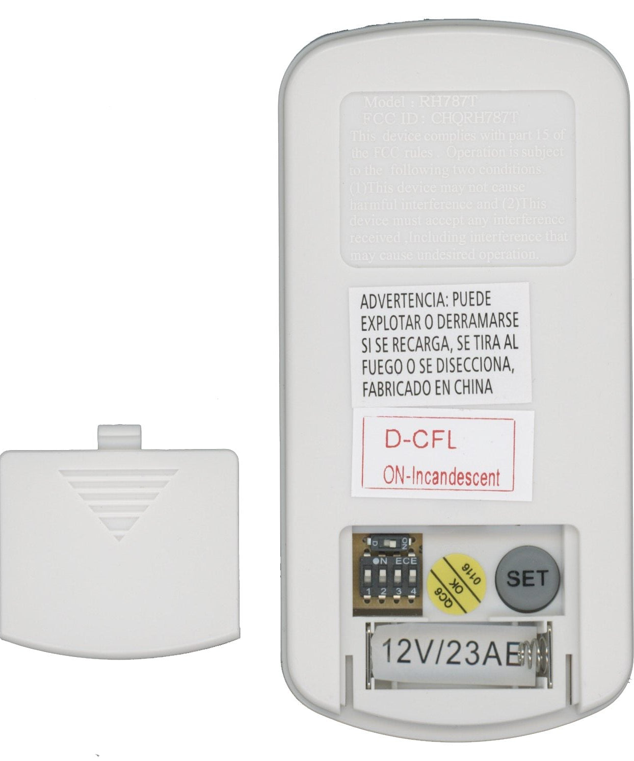 Substitute for Hampton Bay UC787GT Ceiling Fan Remote Control [RR787T]