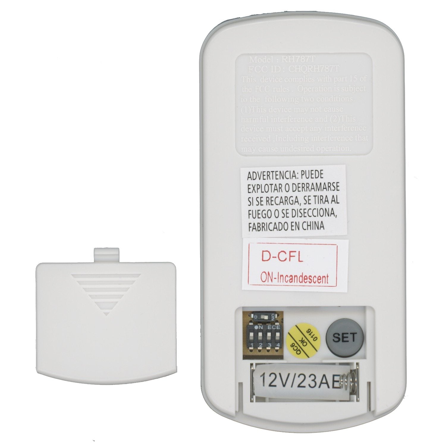 Substitute for Hampton Bay UC787GT Ceiling Fan Remote Control [RR787T]