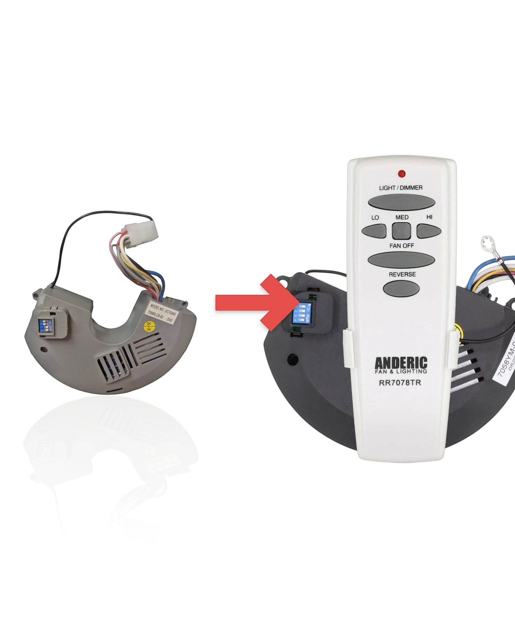 Anderic Substitute for Hampton Bay 7058RLCB-02 Ceiling Fan Receiver [UC7058RKIT]