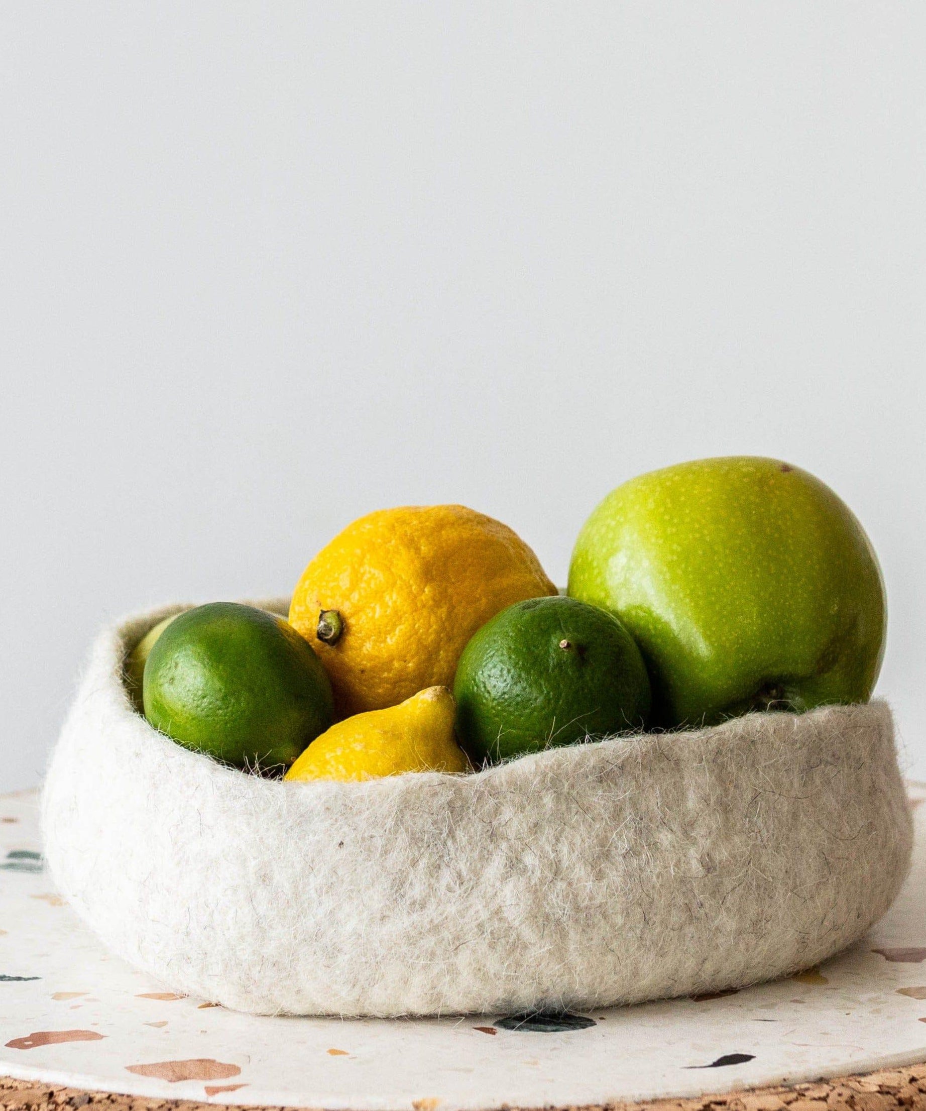 Natural White Hand Felted Nesting Bowls