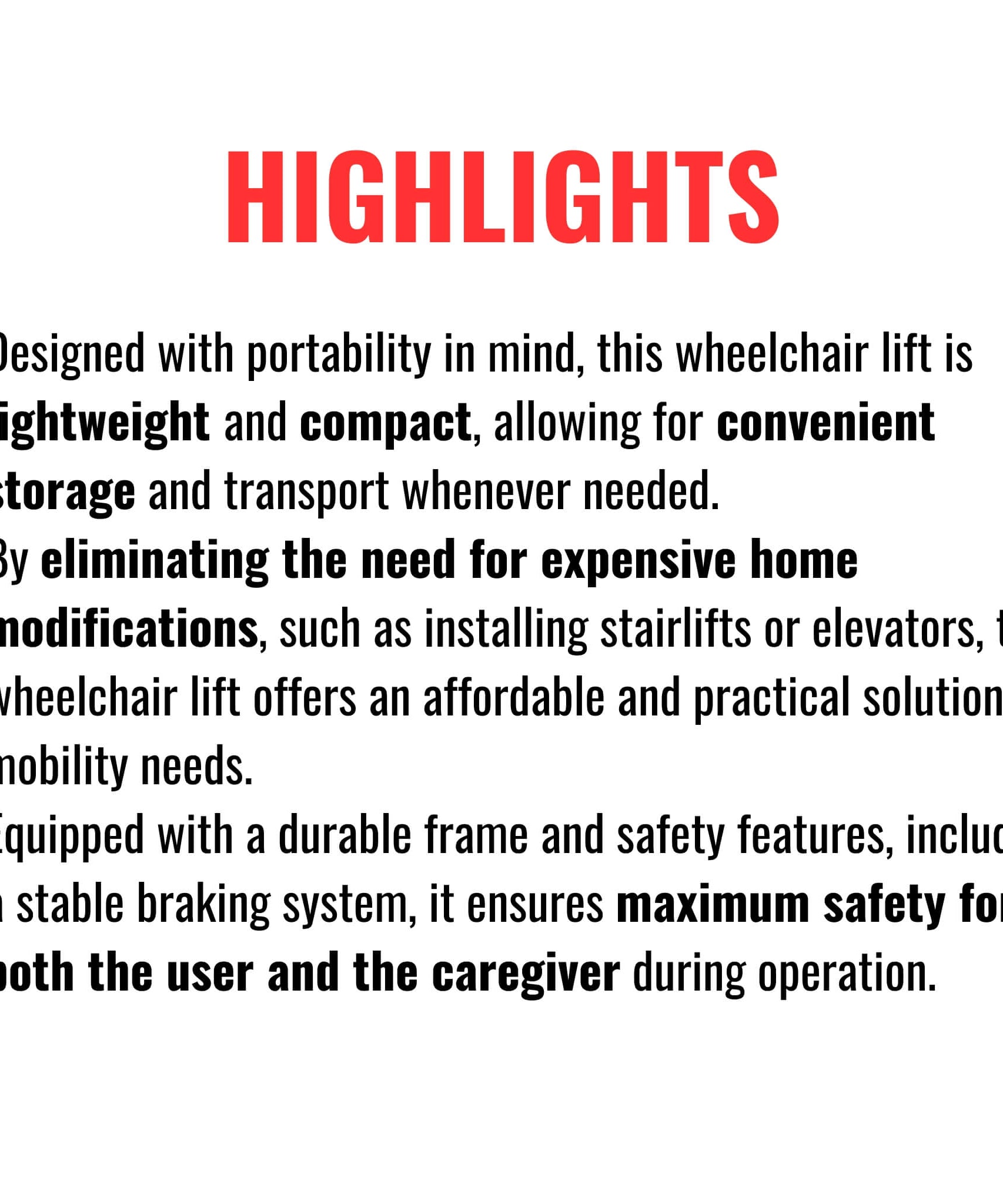 Motivo Heavy-Duty Electric Motorized Handicap Elderly EMS Home Stair Climbing Wheelchair Lift, 350LBS [FDA-Approved] (SAK54615)