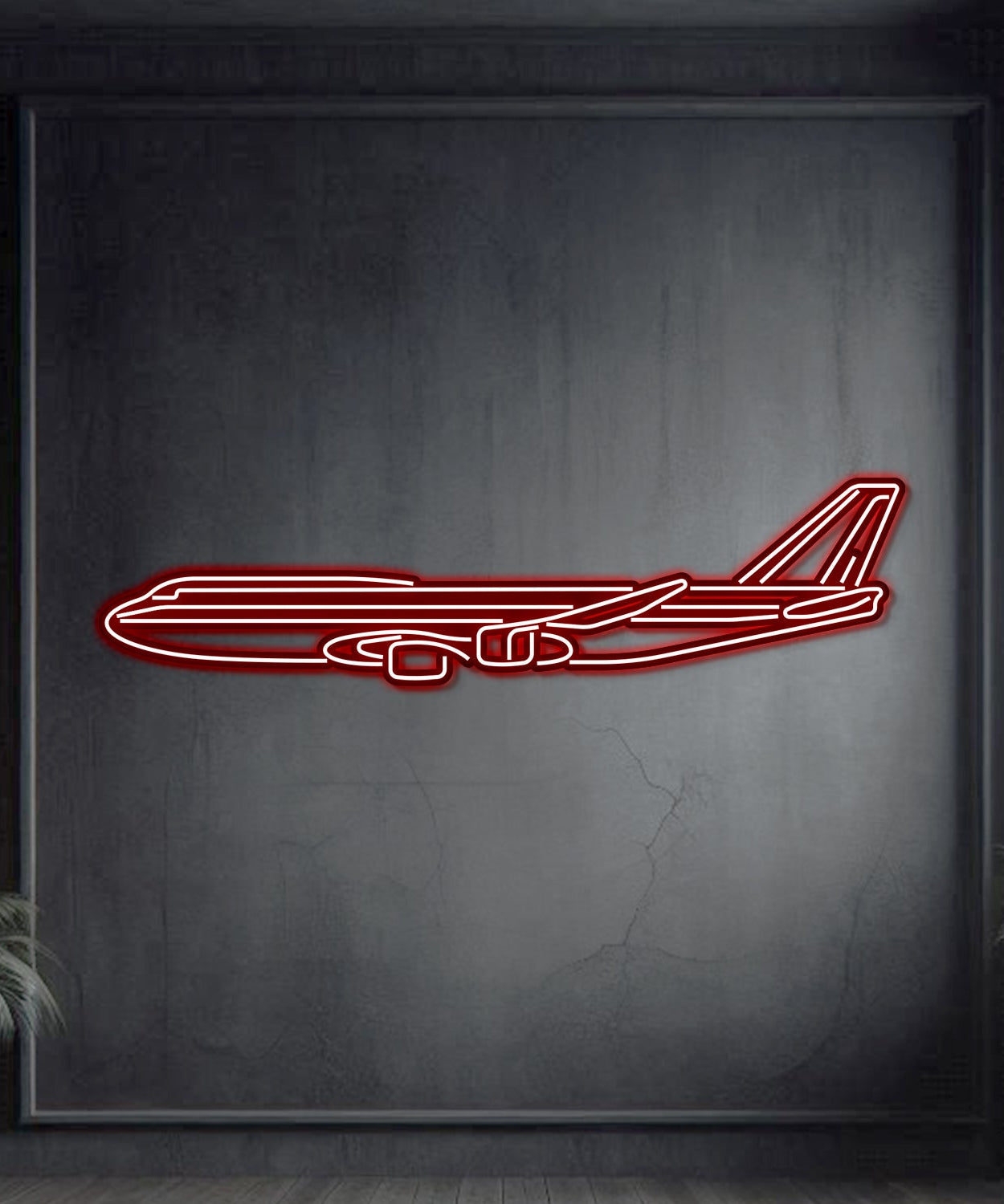 747-8 Metall-Neon-Flugzeug-Wandkunst - NCN0003
