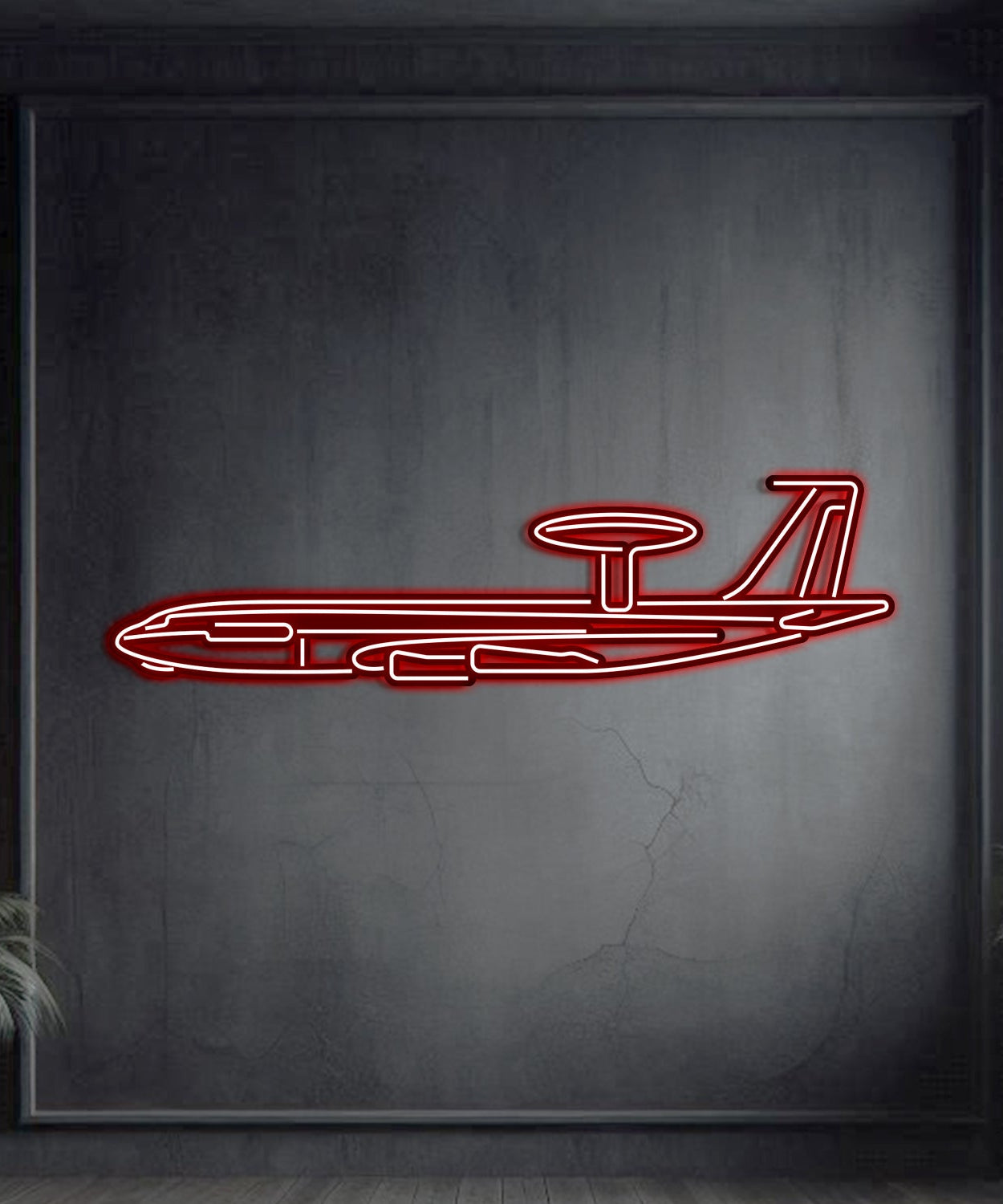 E-3G Sentry Metall-Neon-Flugzeug-Wandkunst - NCN0028