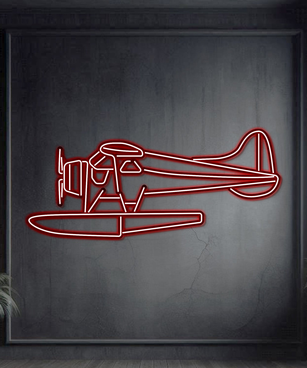 de Havilland Beaver Metall Neon Flugzeug Wandkunst - NCN0027