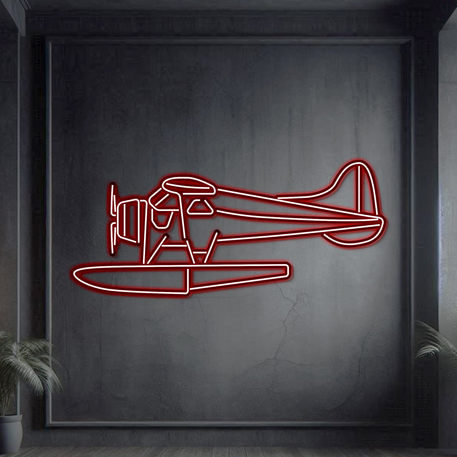 de Havilland Beaver Metall Neon Flugzeug Wandkunst - NCN0027