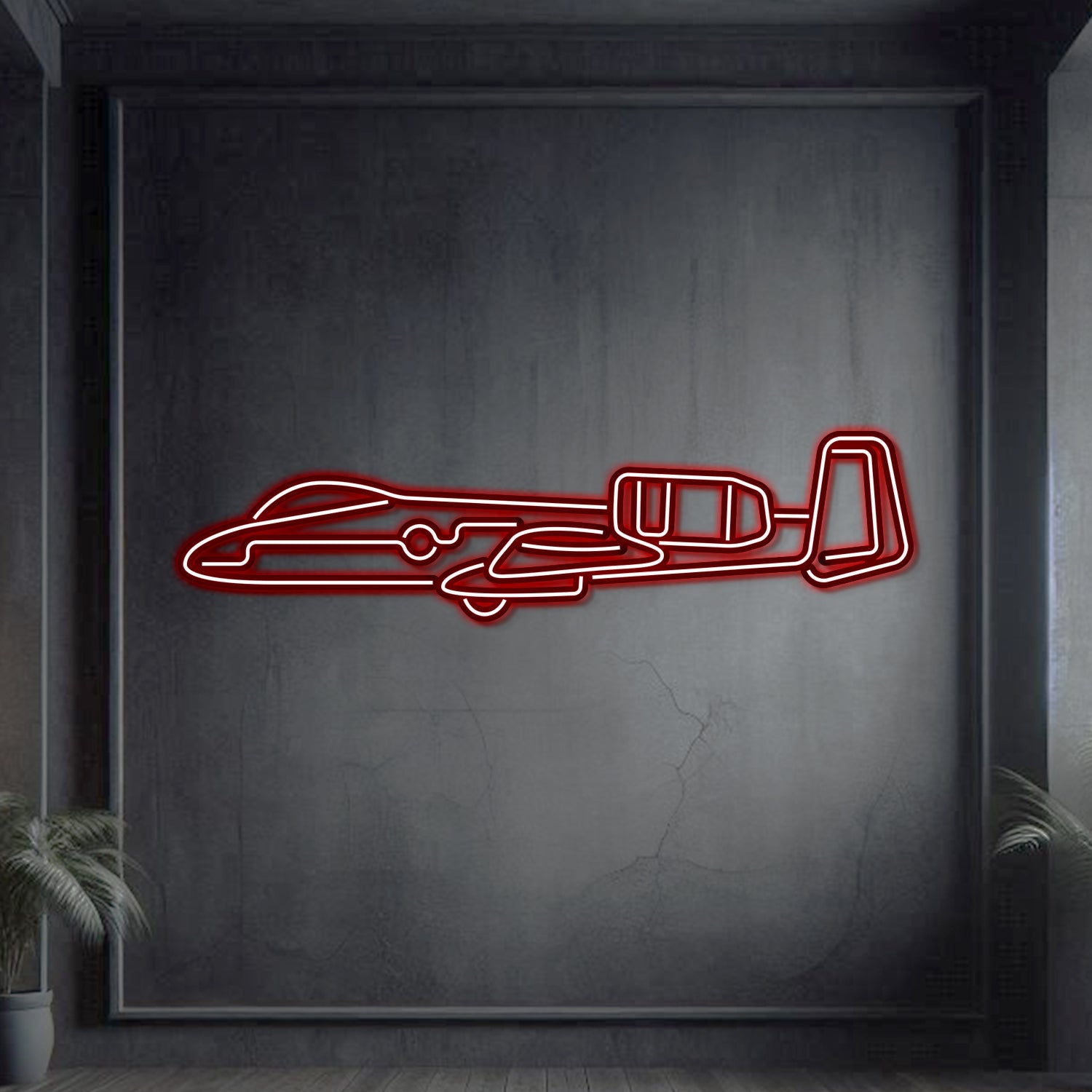 A-10 Thunderbolt 2 Metall-Neon-Wandkunst – NCN0006