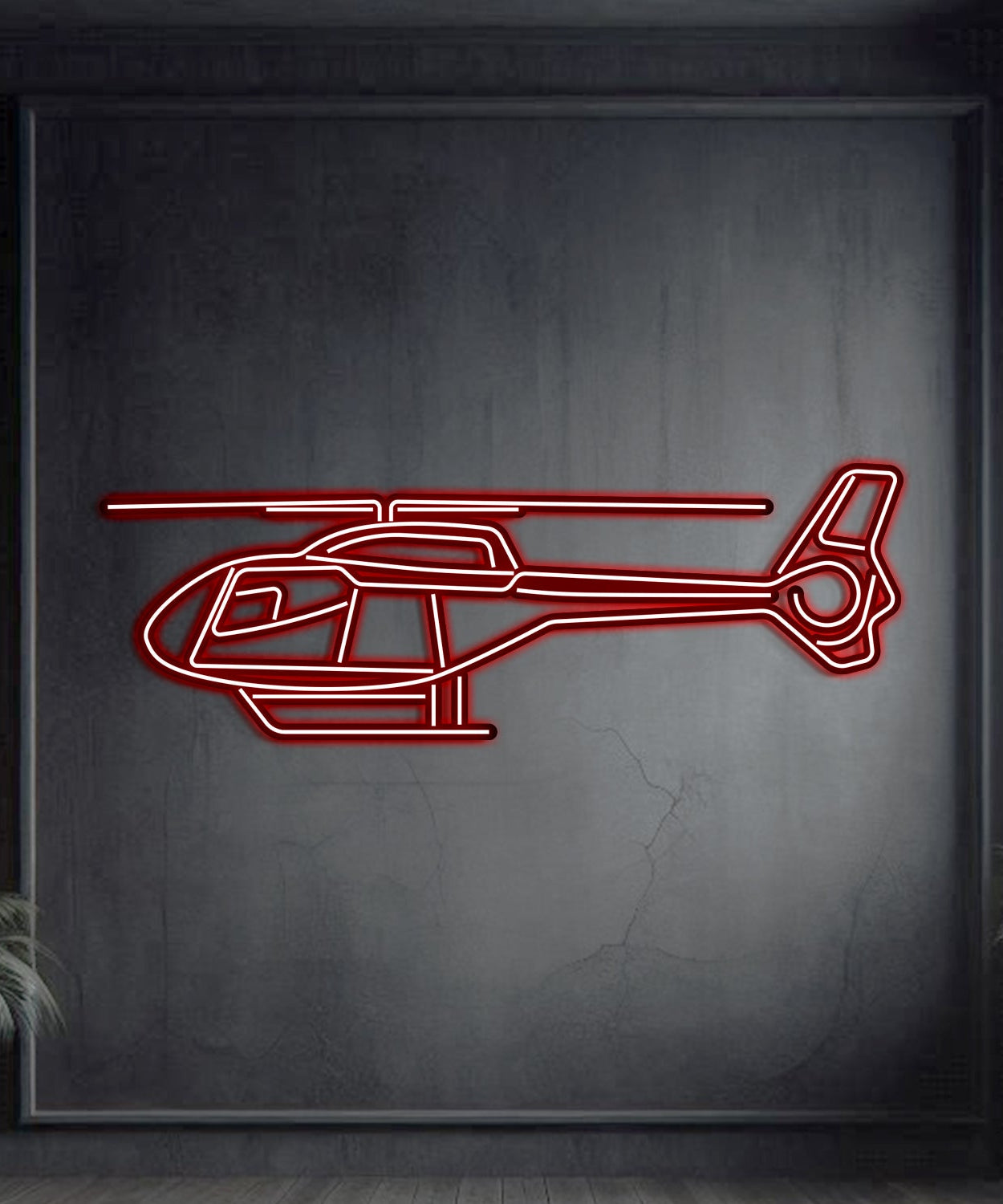 EC120 Metall Neon Flugzeug Wandkunst - NCN0029