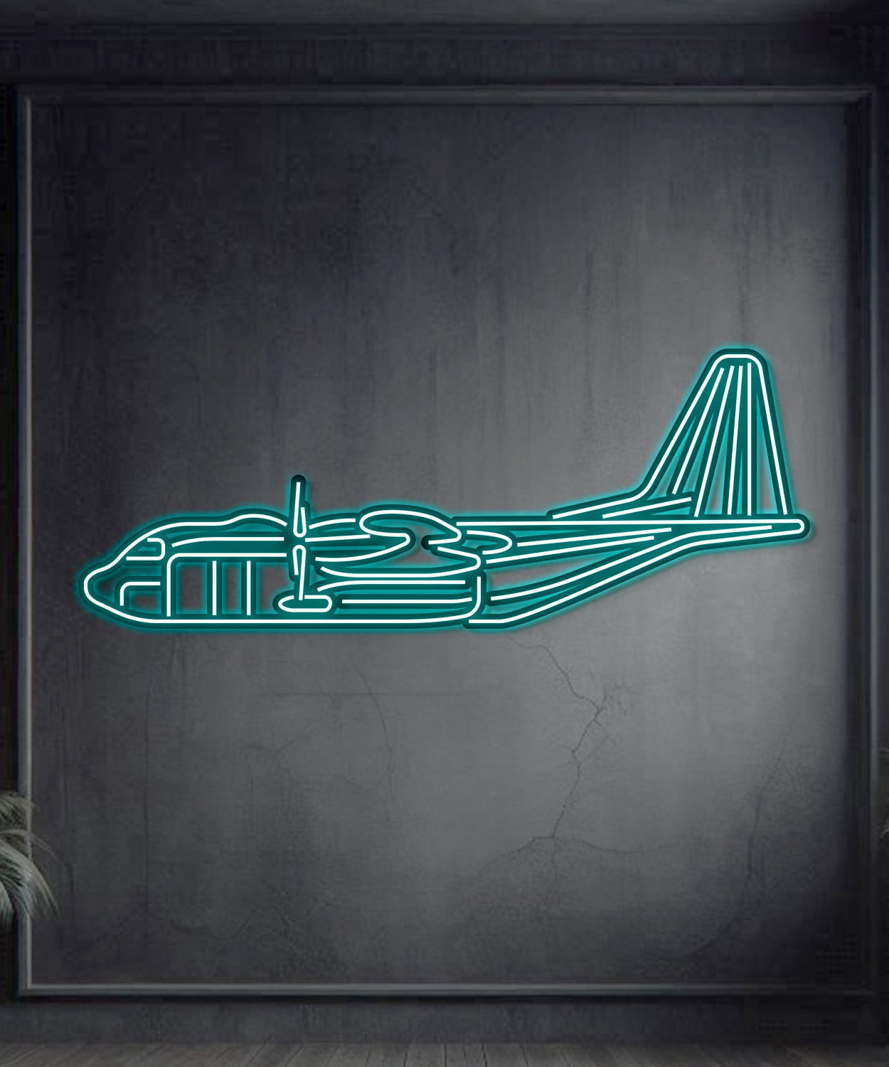 AC-130J Ghostrider Metall-Neon-Flugzeug Wandkunst - NCN0011
