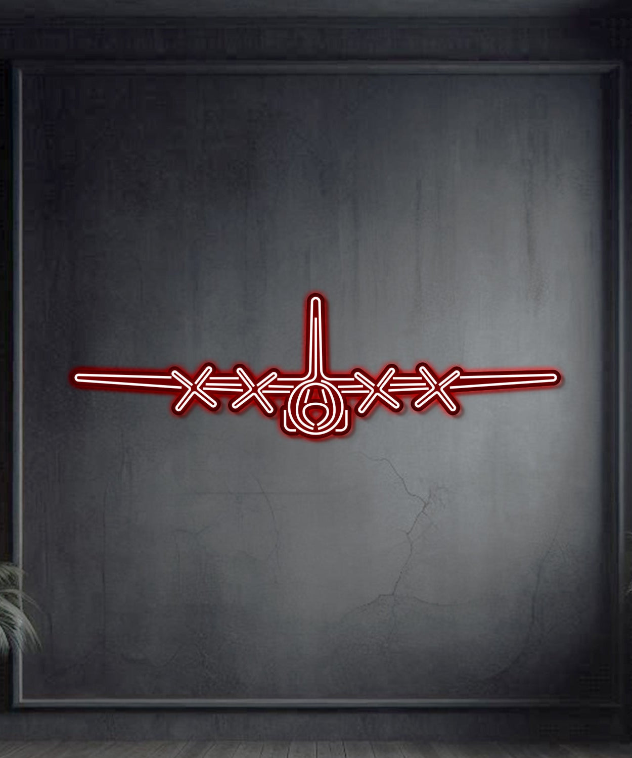 C-130H Hercules Metall-Neon-Wandkunst – NCN0020