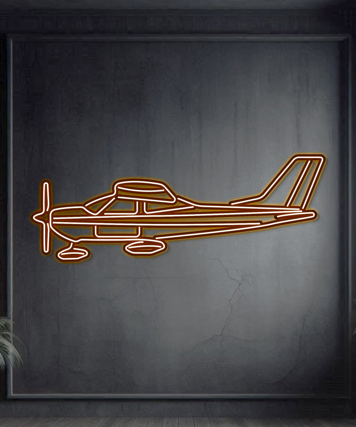 177A Neon-Flugzeug-Wandkunst aus Metall – NCN0001