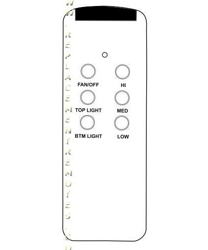Substitute for Harbor Breeze HAR001 Ceiling Fan Remote Control [RR7078TUDL]