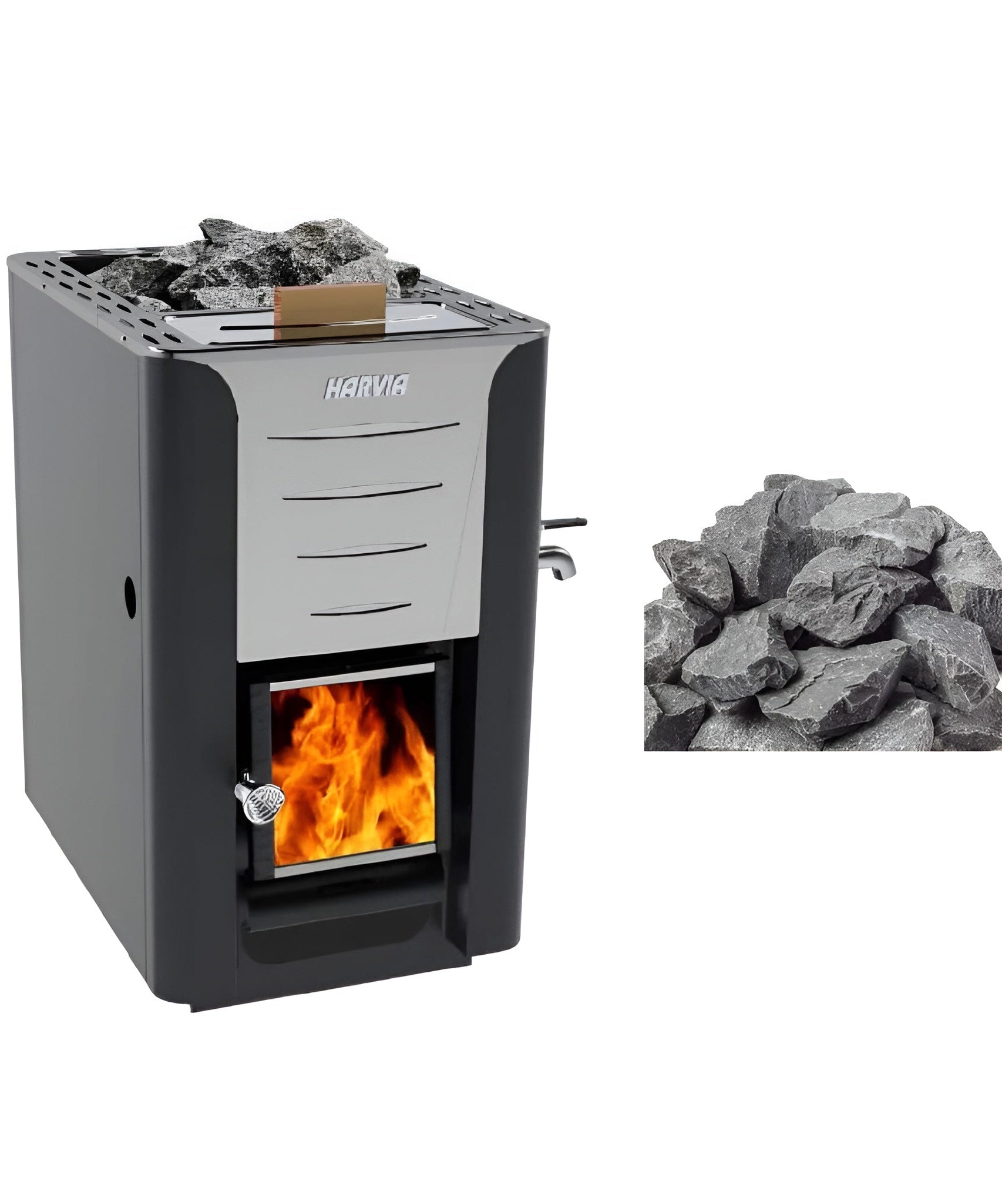 Harvia 20 ES Pro Wood Sauna Stove With Water Tank & Stauna Stones, 24.1KW [WK200ES] (SAK48251)