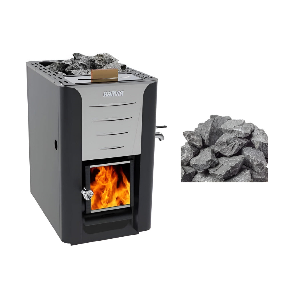 Harvia 20 ES Pro Wood Sauna Stove With Water Tank & Stauna Stones, 24.1KW [WK200ES] (SAK48251)