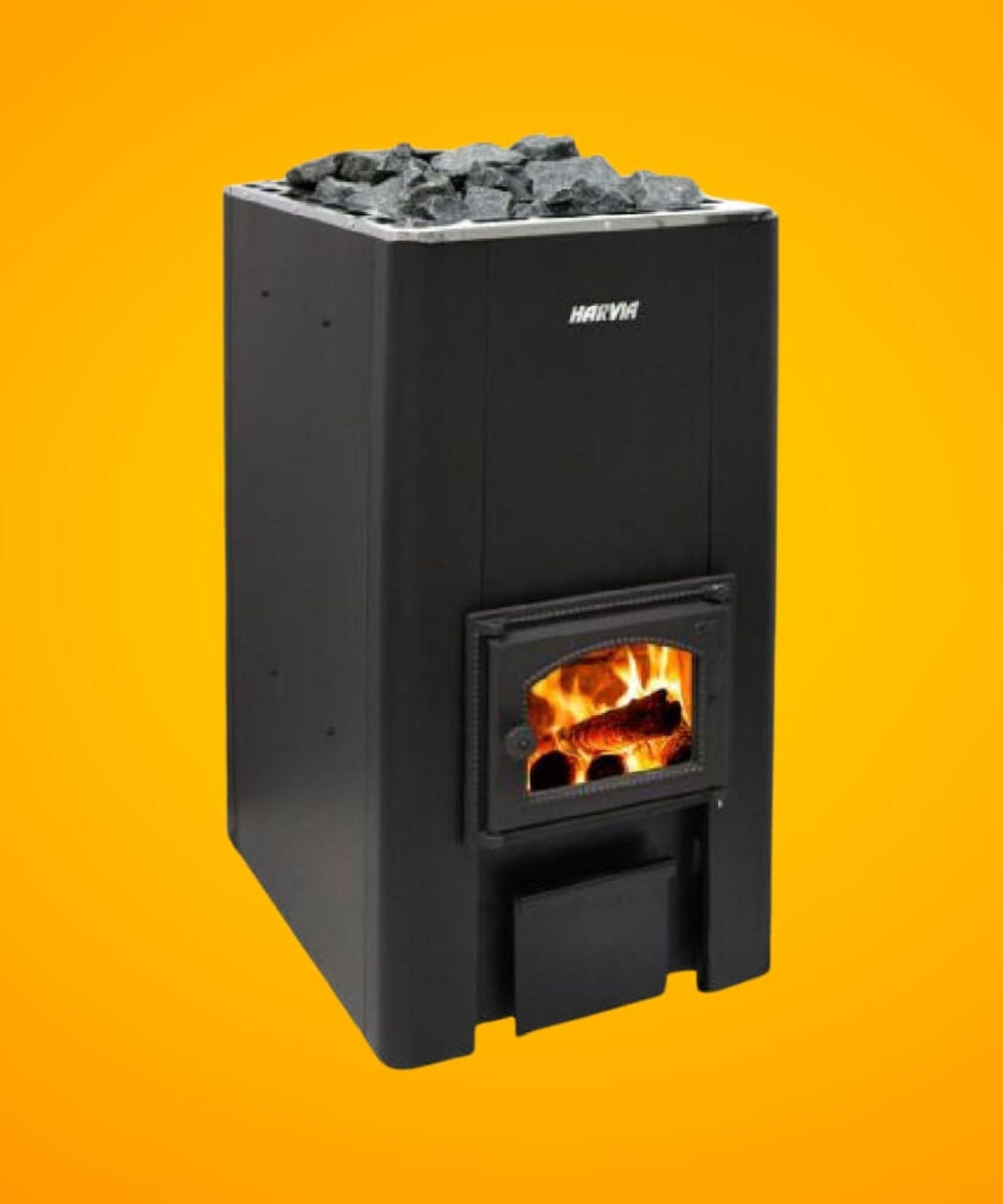 Harvia 50 40KW Black Floor Mount Wood-Burning Sauna Stove With Sauna Stones [WK500] (SAK73164)