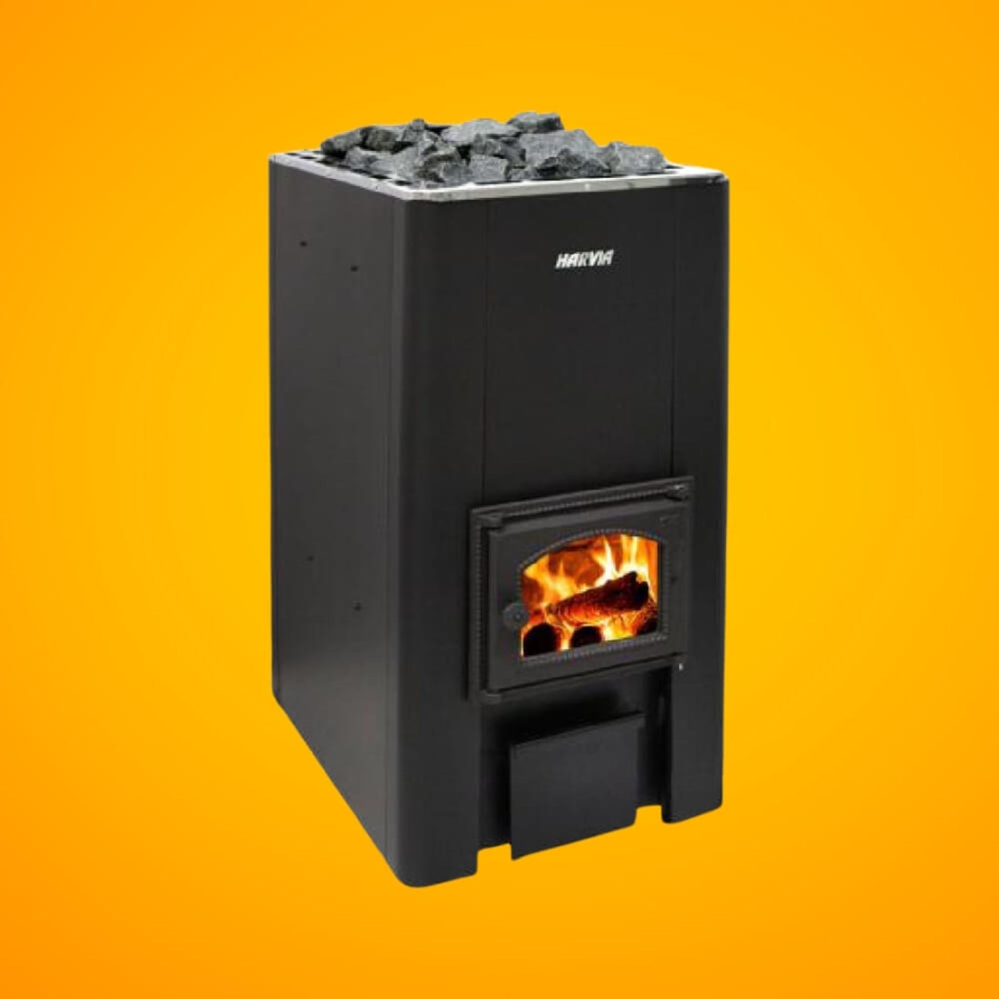 Harvia 50 40KW Black Floor Mount Wood-Burning Sauna Stove With Sauna Stones [WK500] (SAK73164)