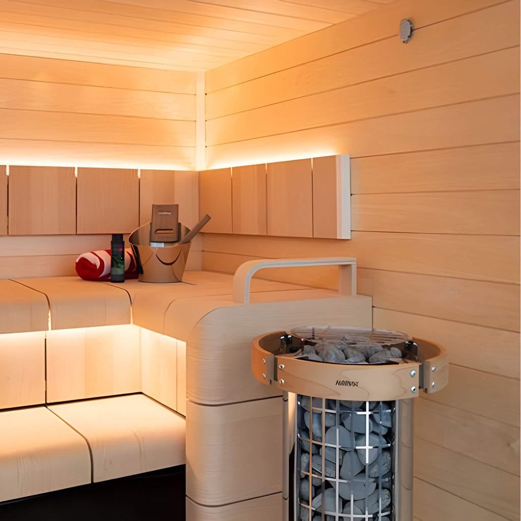 Harvia Cilindro UL Certified Electric Sauna Heater With Xenio CX45 Digital Control Panel & Sauna Stones [PC60/80/90/110E] (SAK86571)