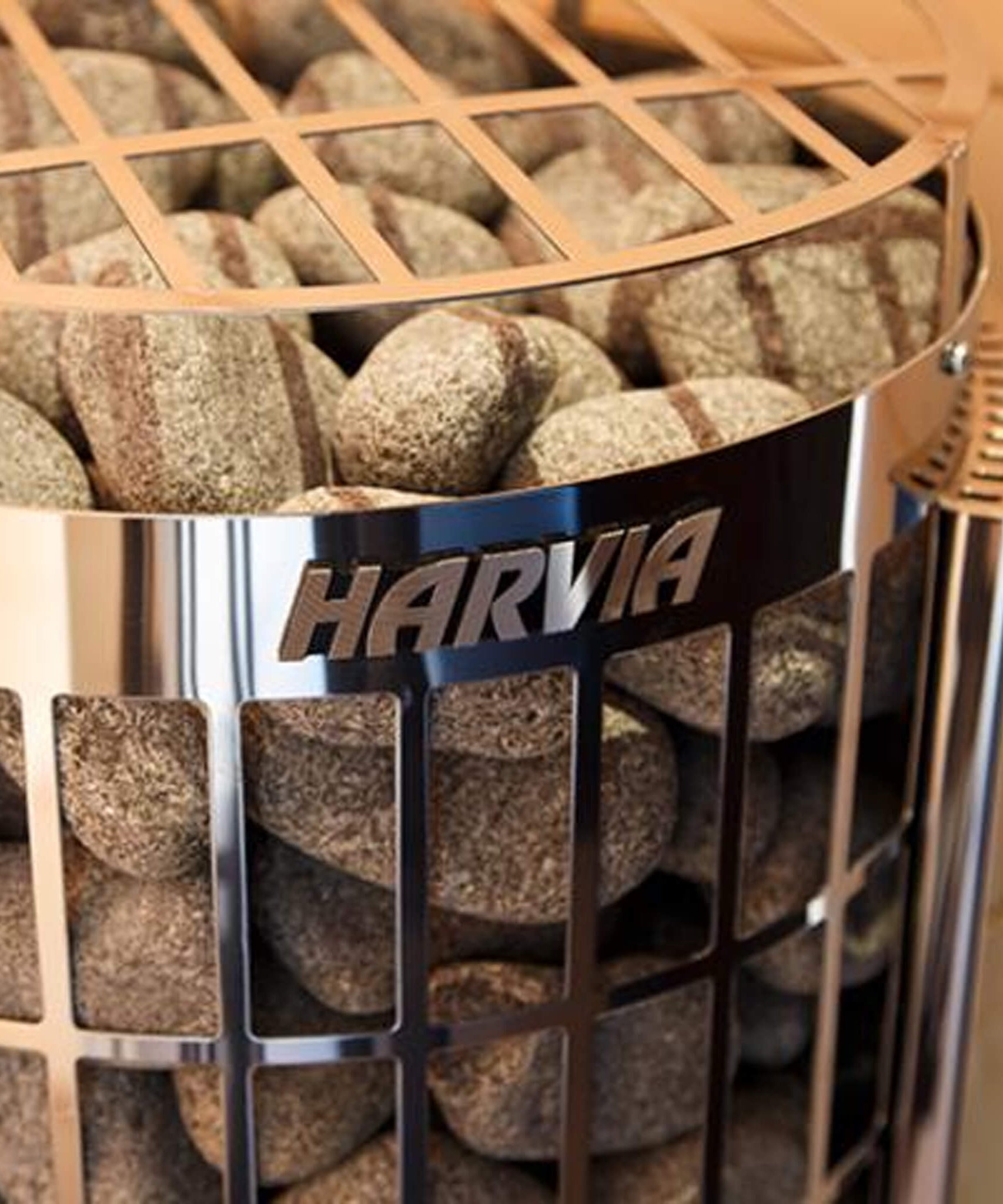 Harvia Cilindro UL Certified Electric Sauna Heater With Xenio CX45 Digital Control Panel & Sauna Stones [PC60/80/90/110E] (SAK86571)