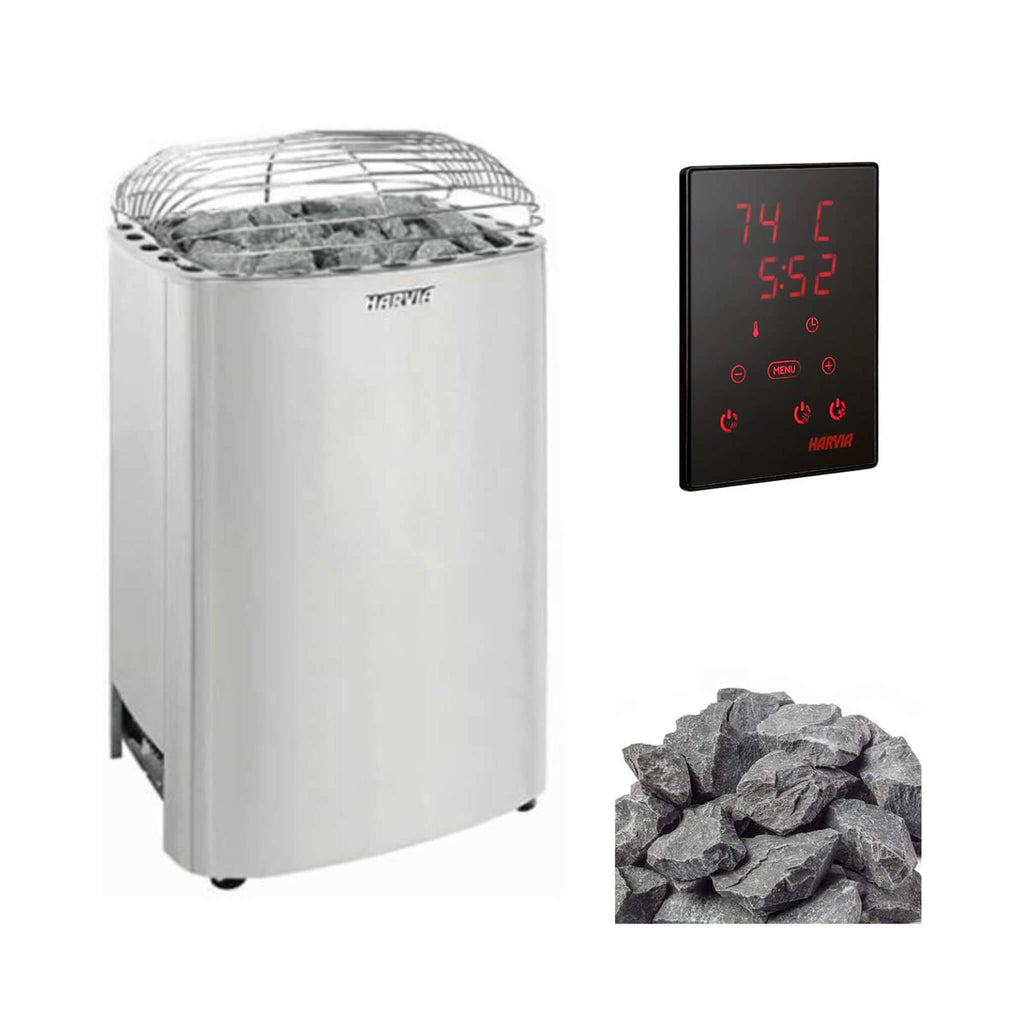 Harvia Club Deluxe Stainless Steel Electric Sauna Heater With Digital Control & Sauna Stones [HRKGU] (SAK27619)