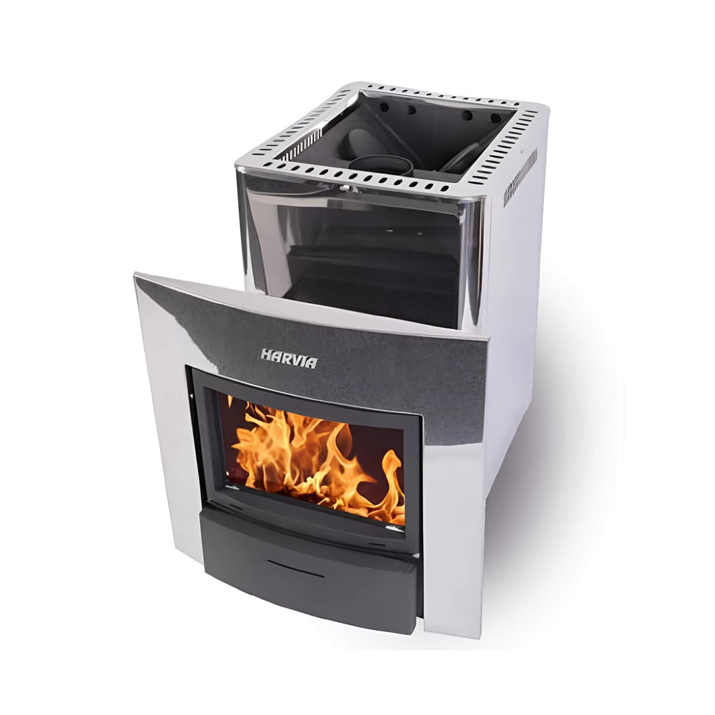 Harvia Duo Series Stainless Steel Wood Sauna Stove With Sauna Stones [WK200SLUX/WK360SLUX] (SAK68420)