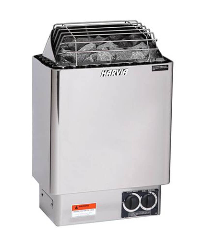 Harvia KIPB Wet Dry Electric Sauna Heater Stove With Built-In Controls & Sauna Stones (SAK47351)