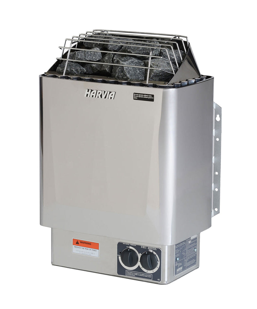 Harvia KIPB Wet Dry Electric Sauna Heater Stove With Built-In Controls & Sauna Stones (SAK47351)