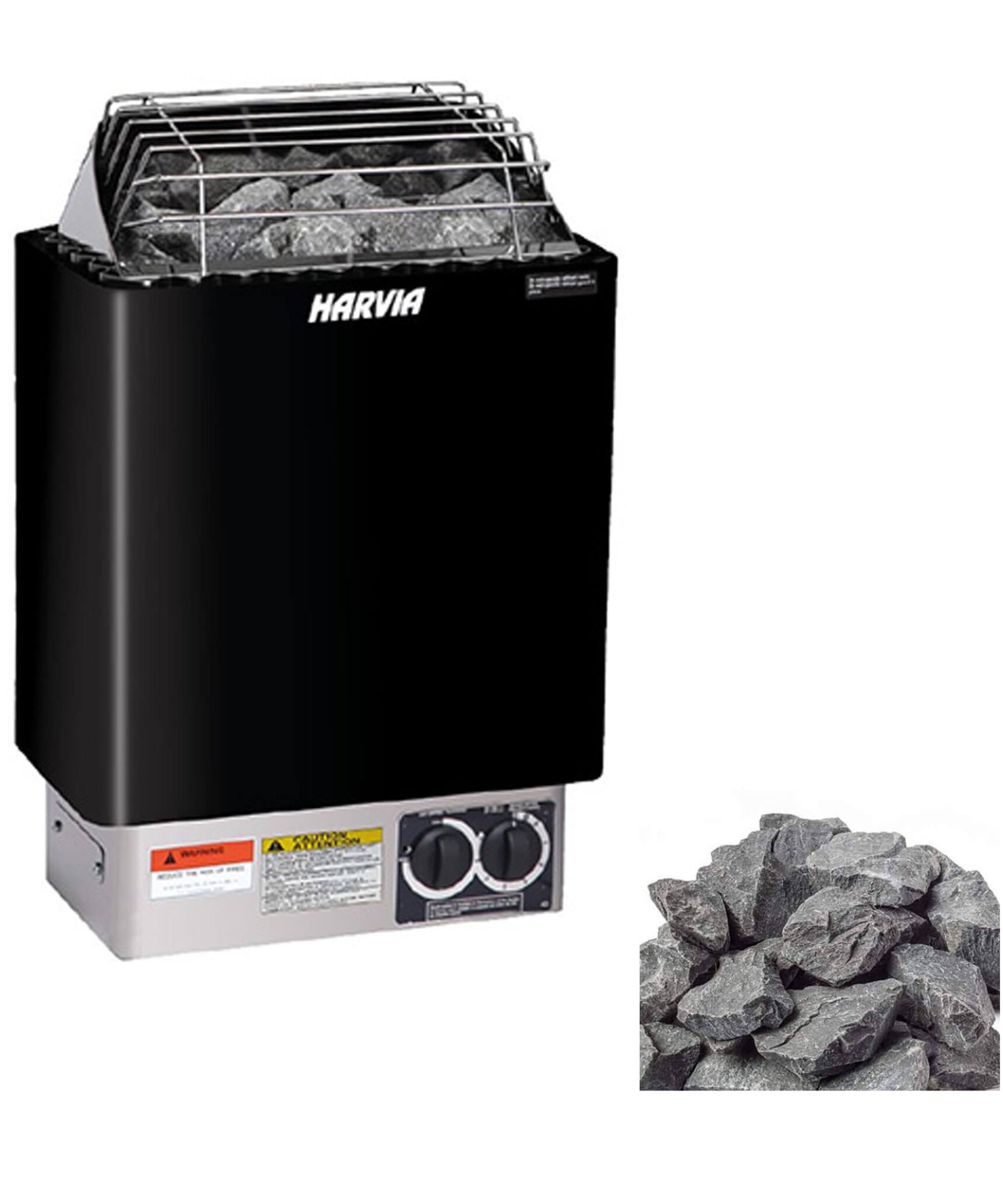 Harvia KIPB Wet Dry Electric Sauna Heater Stove With Built-In Controls & Sauna Stones (SAK47351)