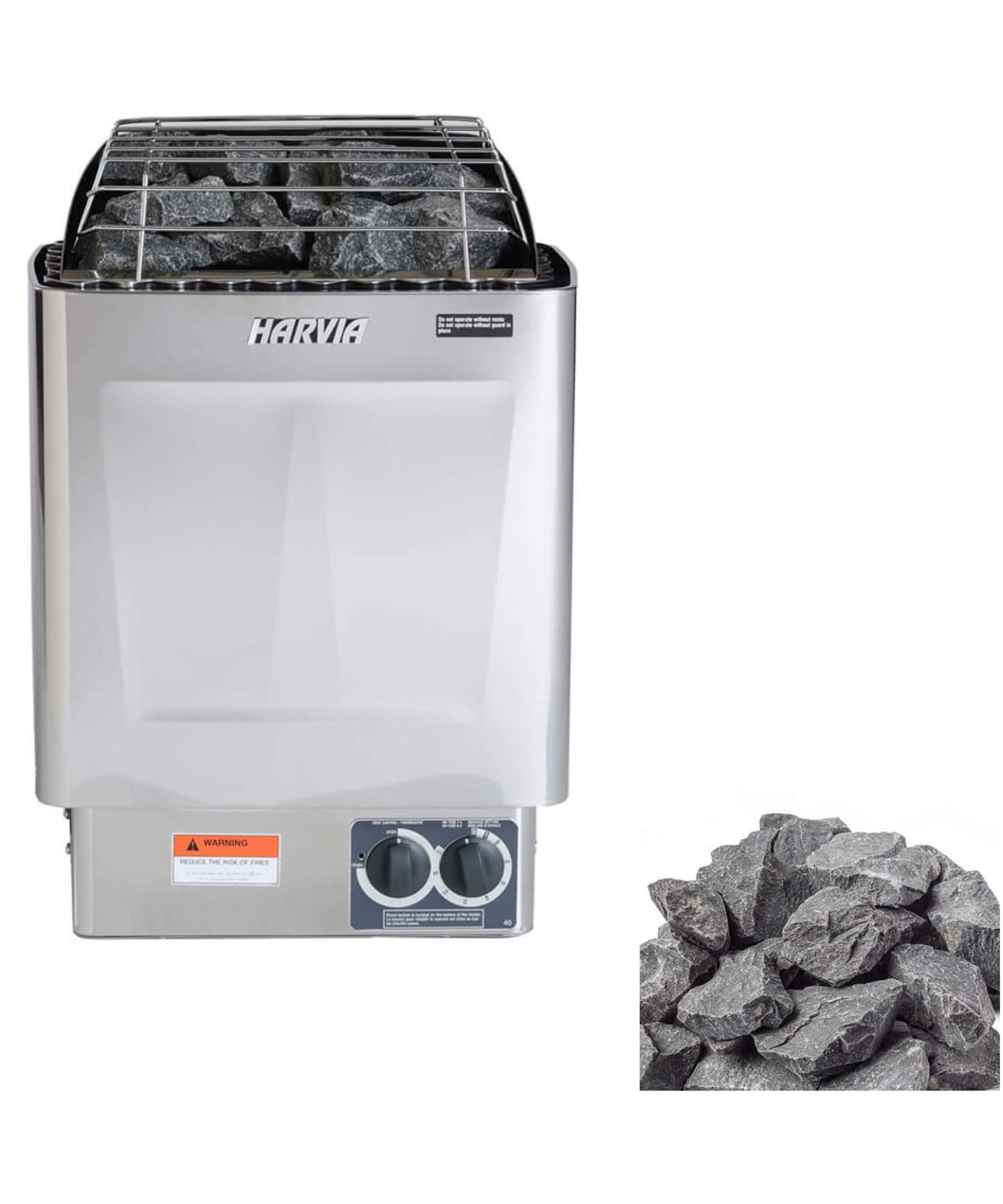 Harvia KIPB Wet Dry Electric Sauna Heater Stove With Built-In Controls & Sauna Stones (SAK47351)