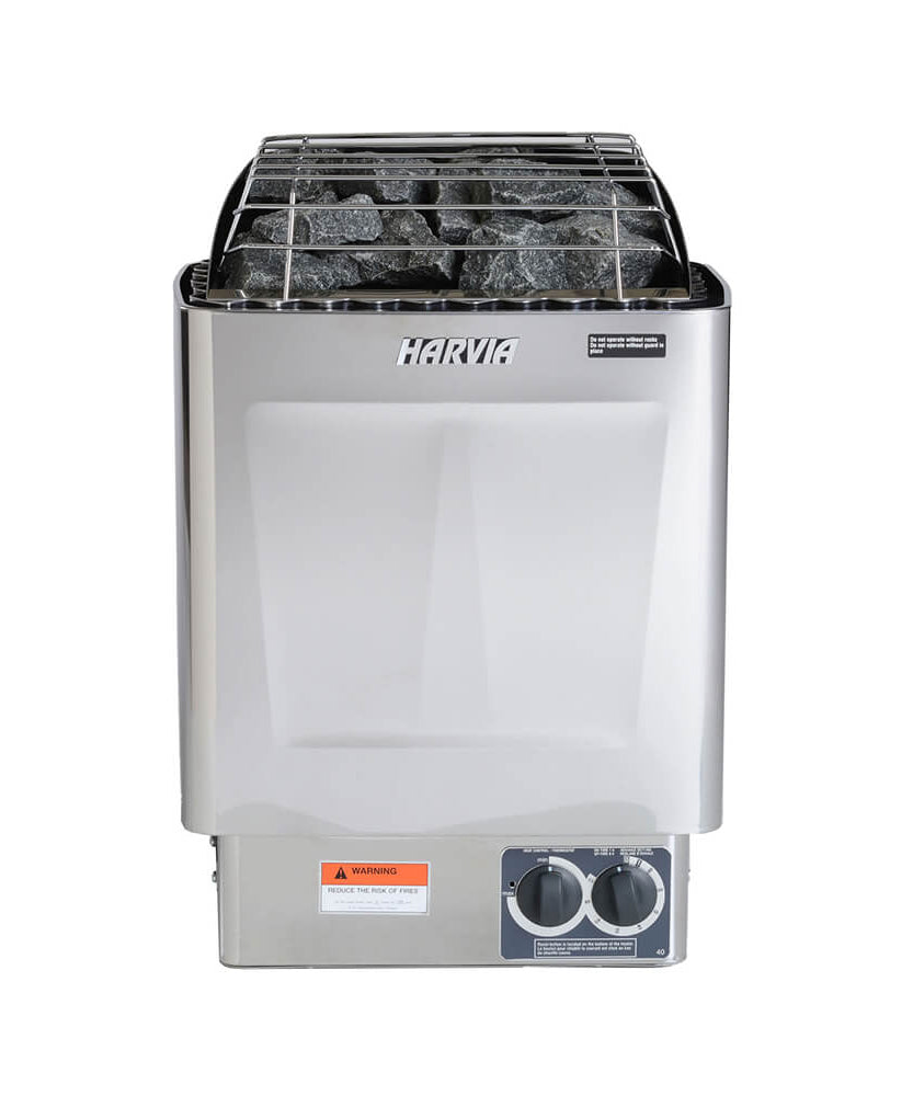Harvia KIPB Wet Dry Electric Sauna Heater Stove With Built-In Controls & Sauna Stones (SAK47351)