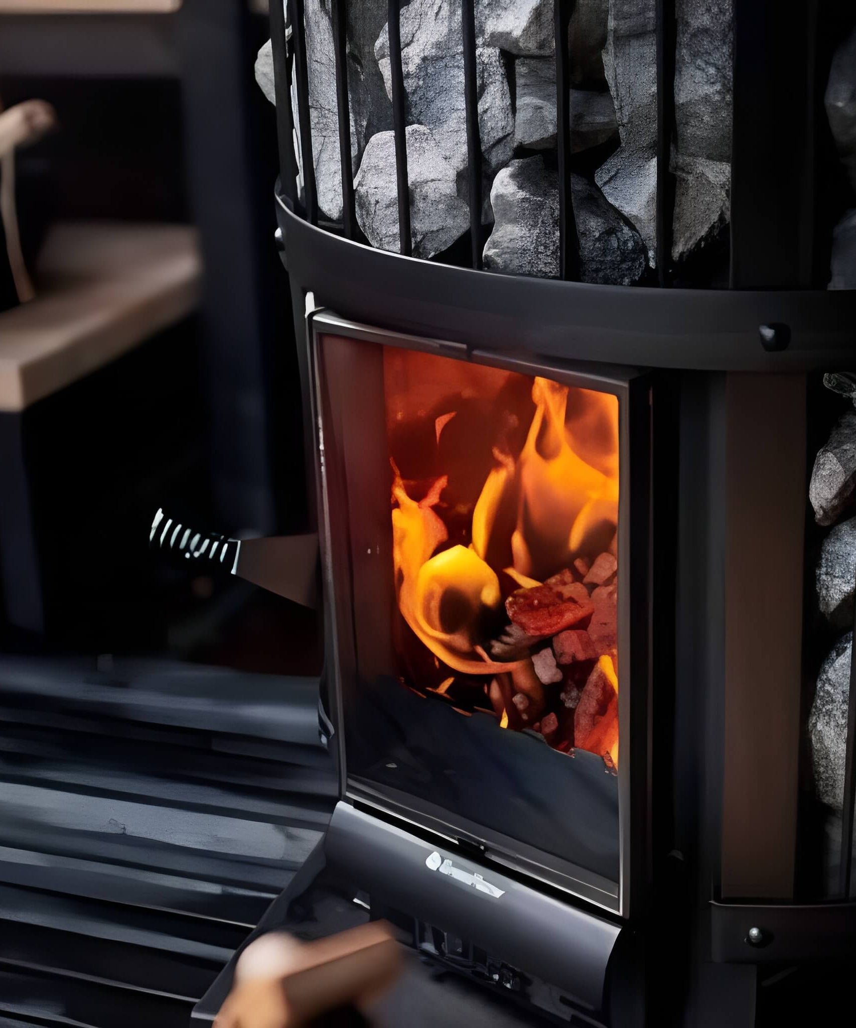 Harvia GreenFlame Legend 240 Wood Sauna Stove With Sauna Stones, 15.9KW [WK200LD] (SAK84935)