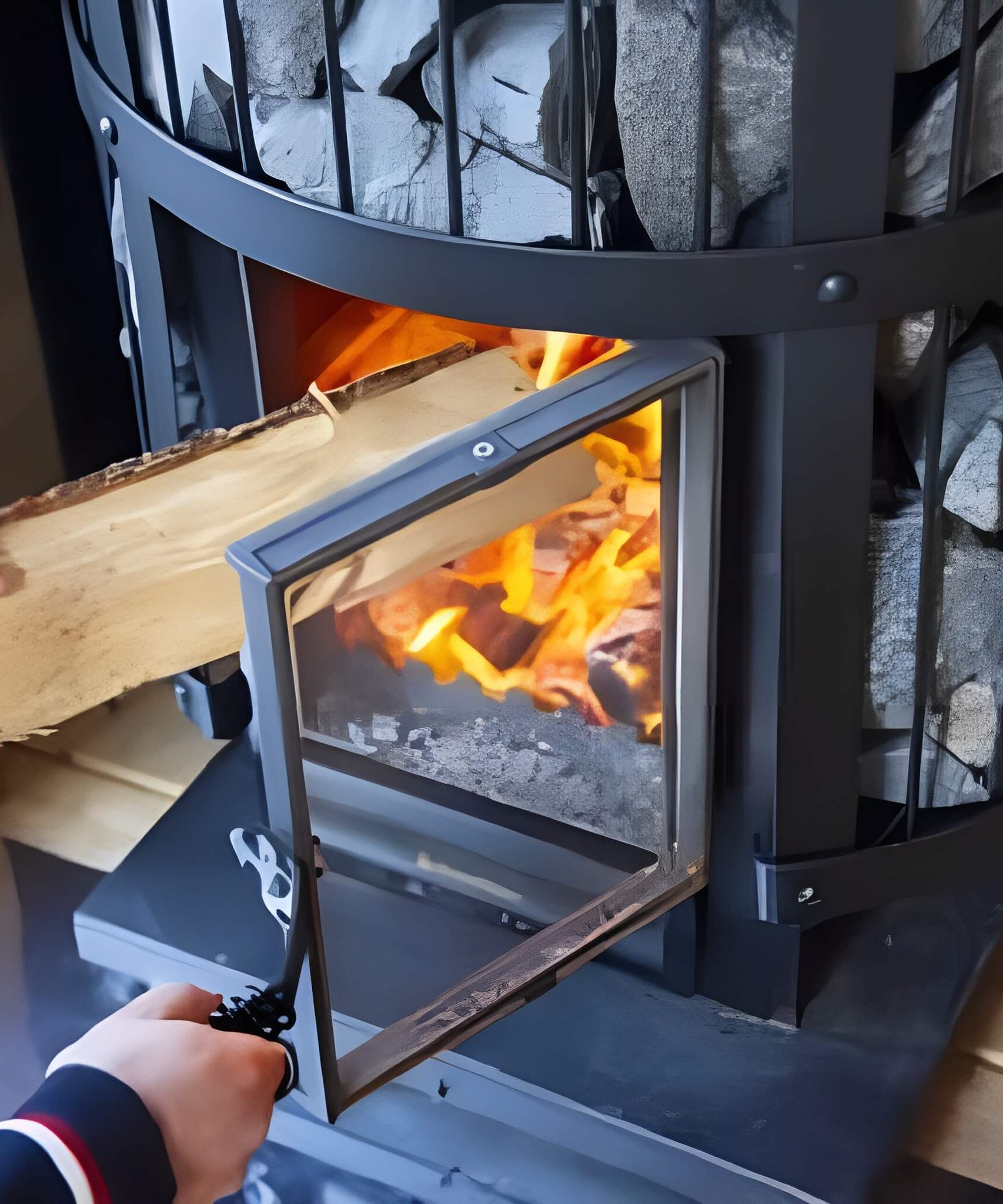 Harvia GreenFlame Legend 240 Wood Sauna Stove With Sauna Stones, 15.9KW [WK200LD] (SAK84935)