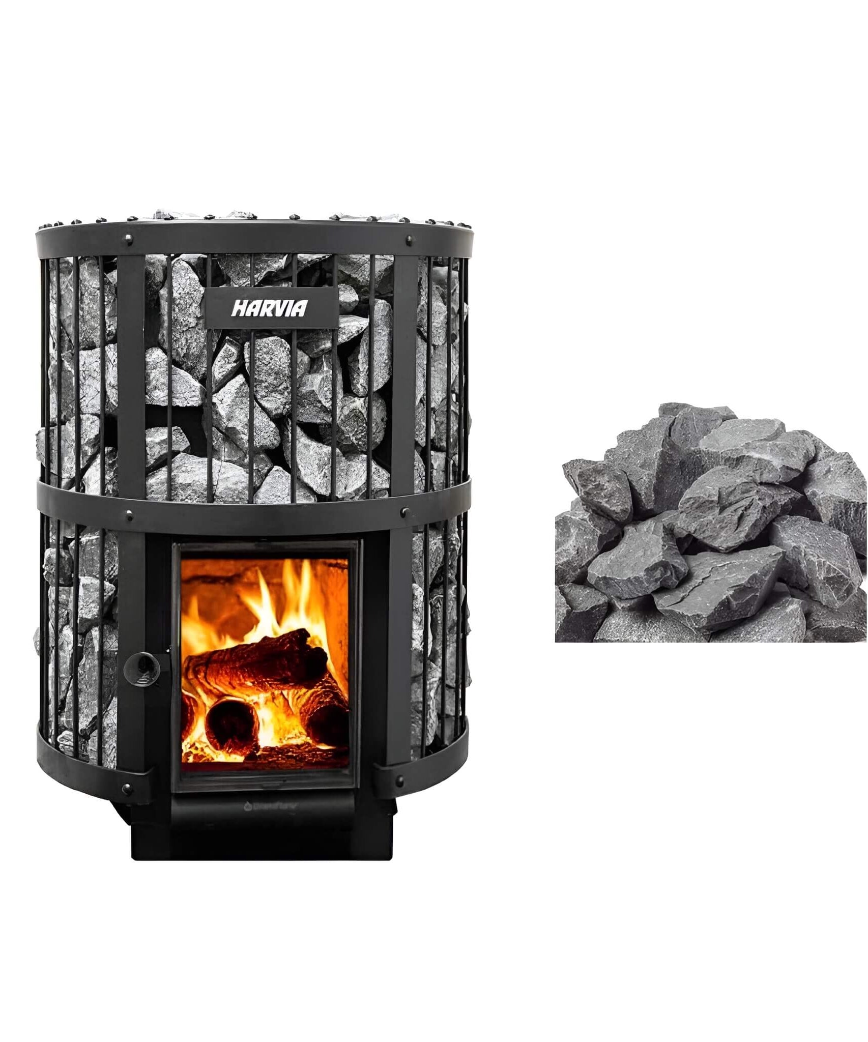 Harvia GreenFlame Legend 240 Wood Sauna Stove With Sauna Stones, 15.9KW [WK200LD] (SAK84935)