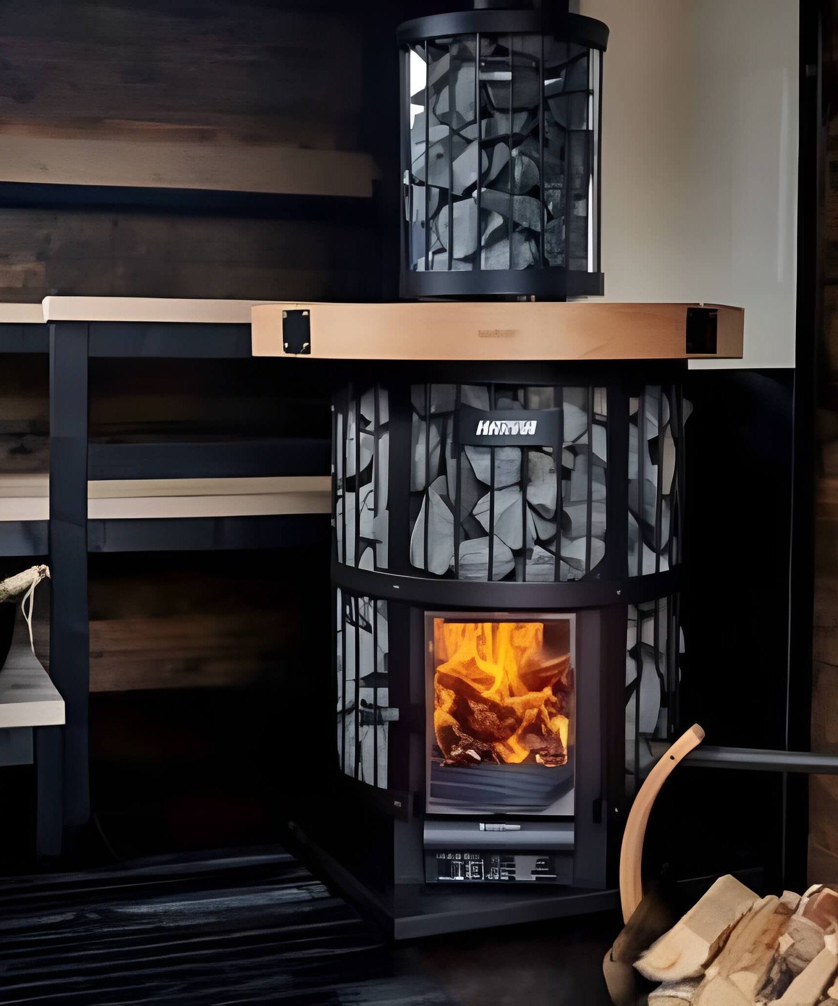 Harvia GreenFlame Legend 240 Wood Sauna Stove With Sauna Stones, 15.9KW [WK200LD] (SAK84935)