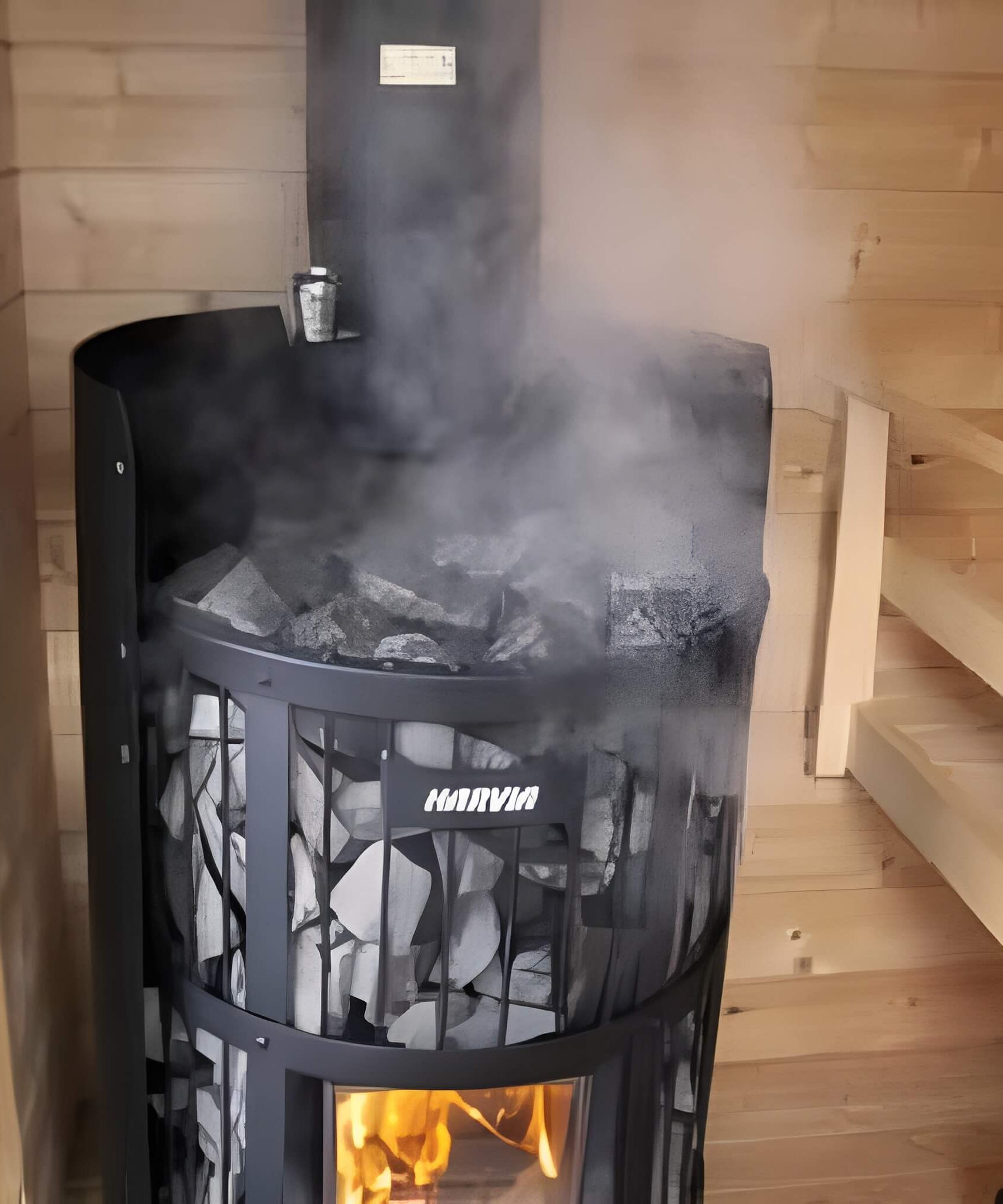 Harvia GreenFlame Legend 240 Wood Sauna Stove With Sauna Stones, 15.9KW [WK200LD] (SAK84935)