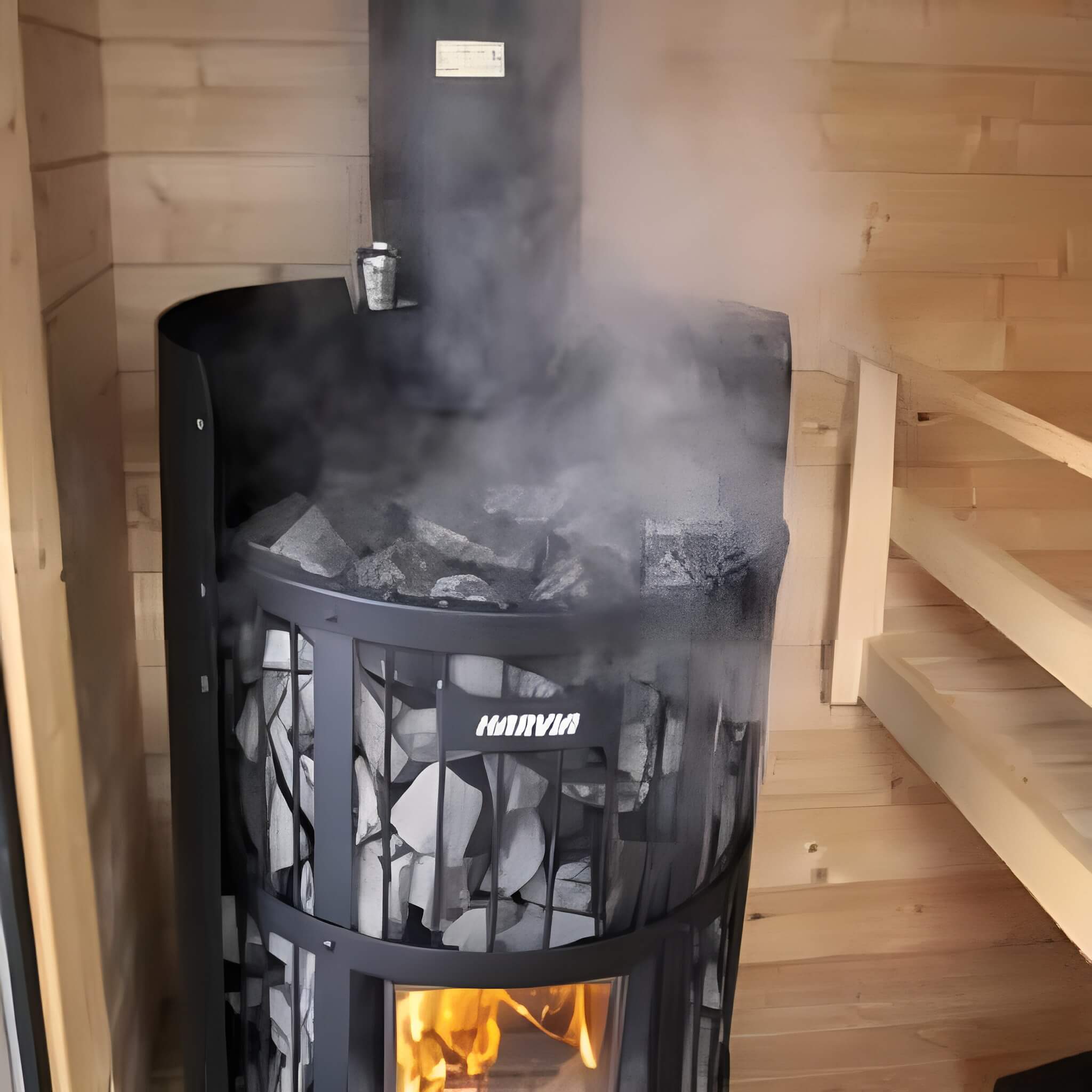 Harvia GreenFlame Legend 240 Wood Sauna Stove With Sauna Stones, 15.9KW [WK200LD] (SAK84935)