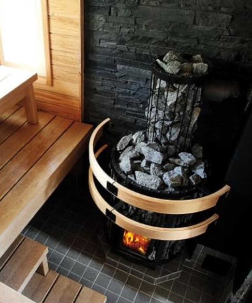 Harvia Legend Duo Wood Burning Sauna Stove/Fireplace Combo With Sauna Stones (SAK30749)