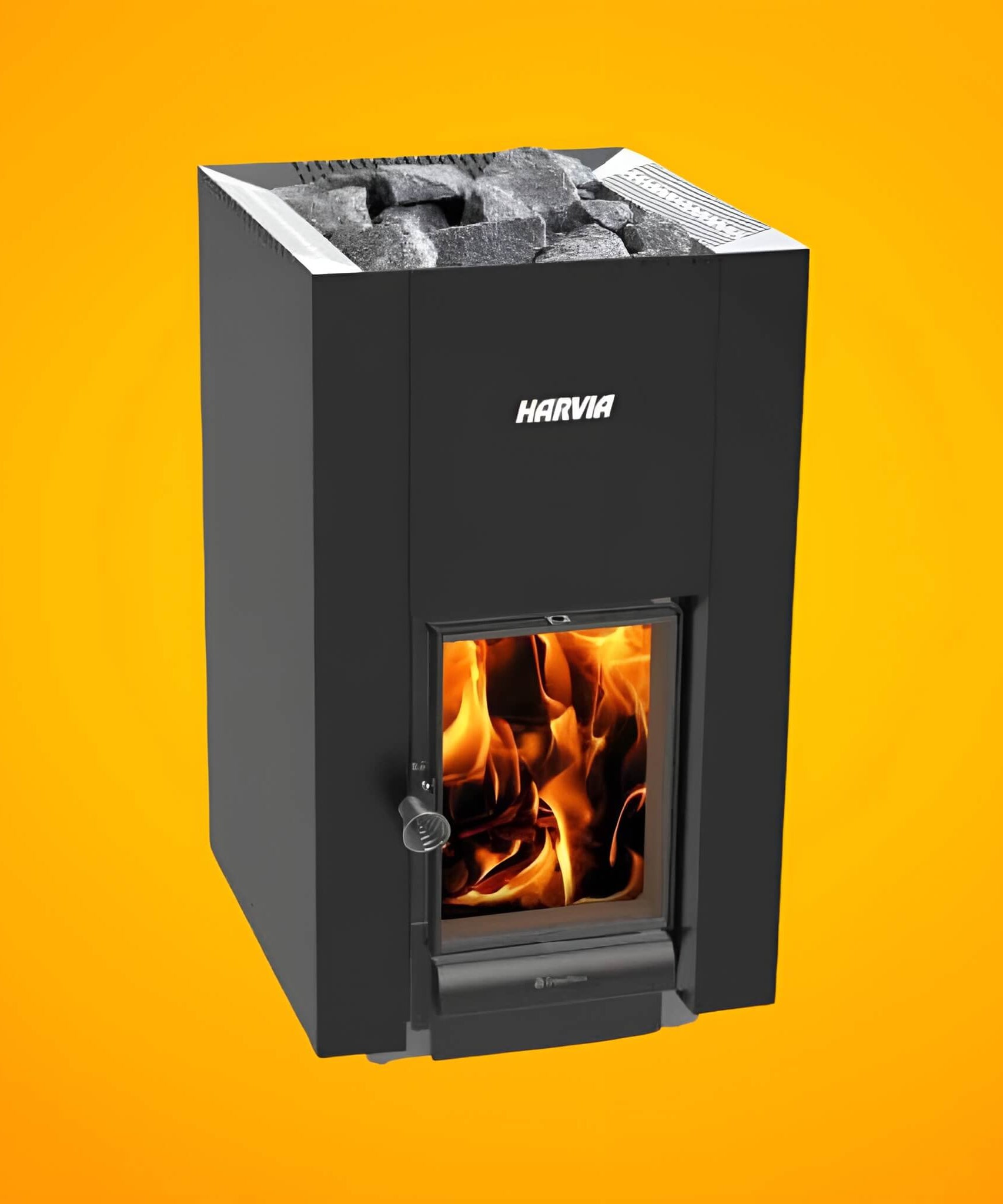 Harvia GreenFlame 22 Linear 15.7KW Wood Sauna Stove With Sauna Stones [WKLI22GM] (SAK62094)