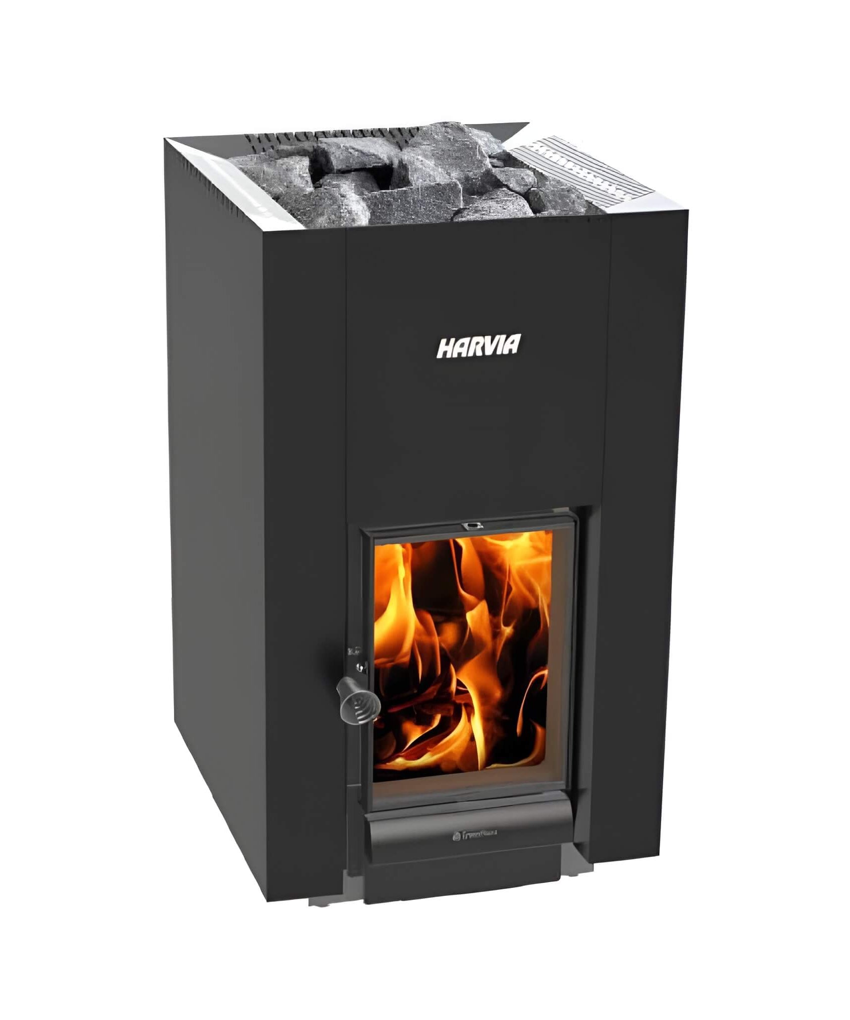 Harvia GreenFlame 22 Linear 15.7KW Wood Sauna Stove With Sauna Stones [WKLI22GM] (SAK62094)