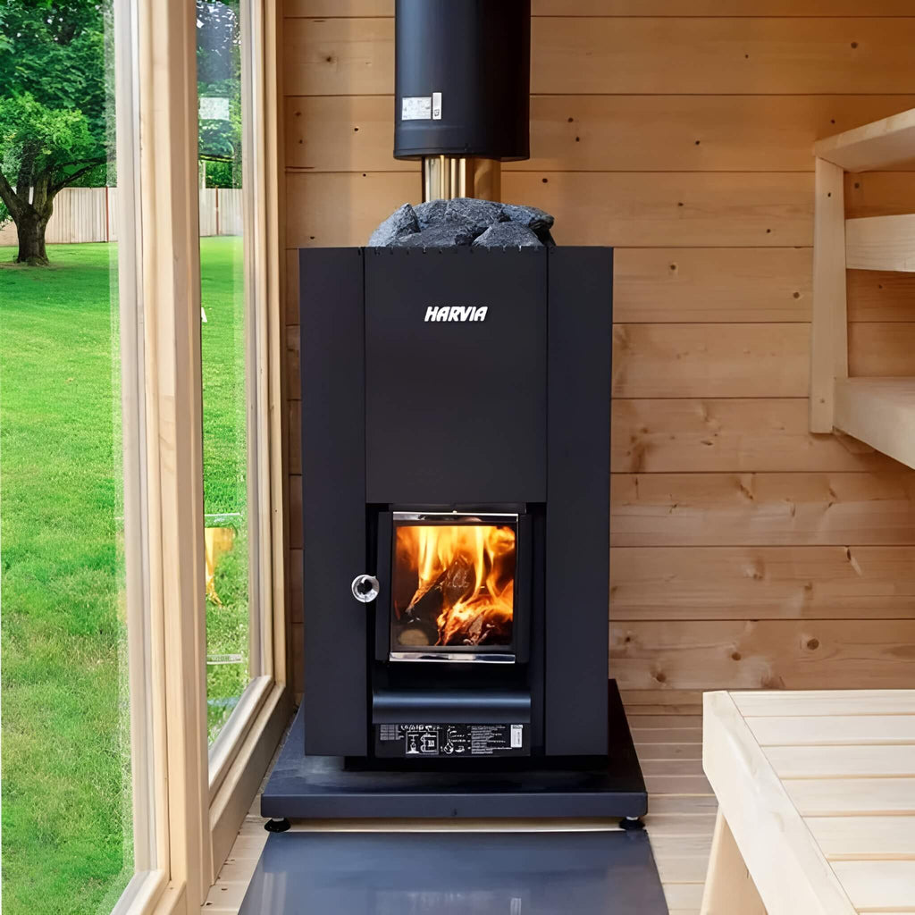 Harvia Linear Black Wood Sauna Stove With Sauna Stones [WK16/20/28OC] (SAK15368)