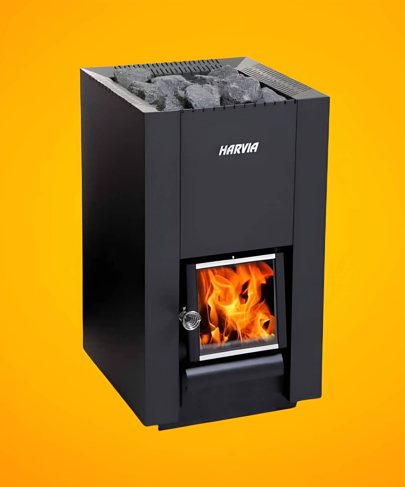 Harvia Linear Black Wood Sauna Stove With Sauna Stones [WK16/20/28OC] (SAK15368)